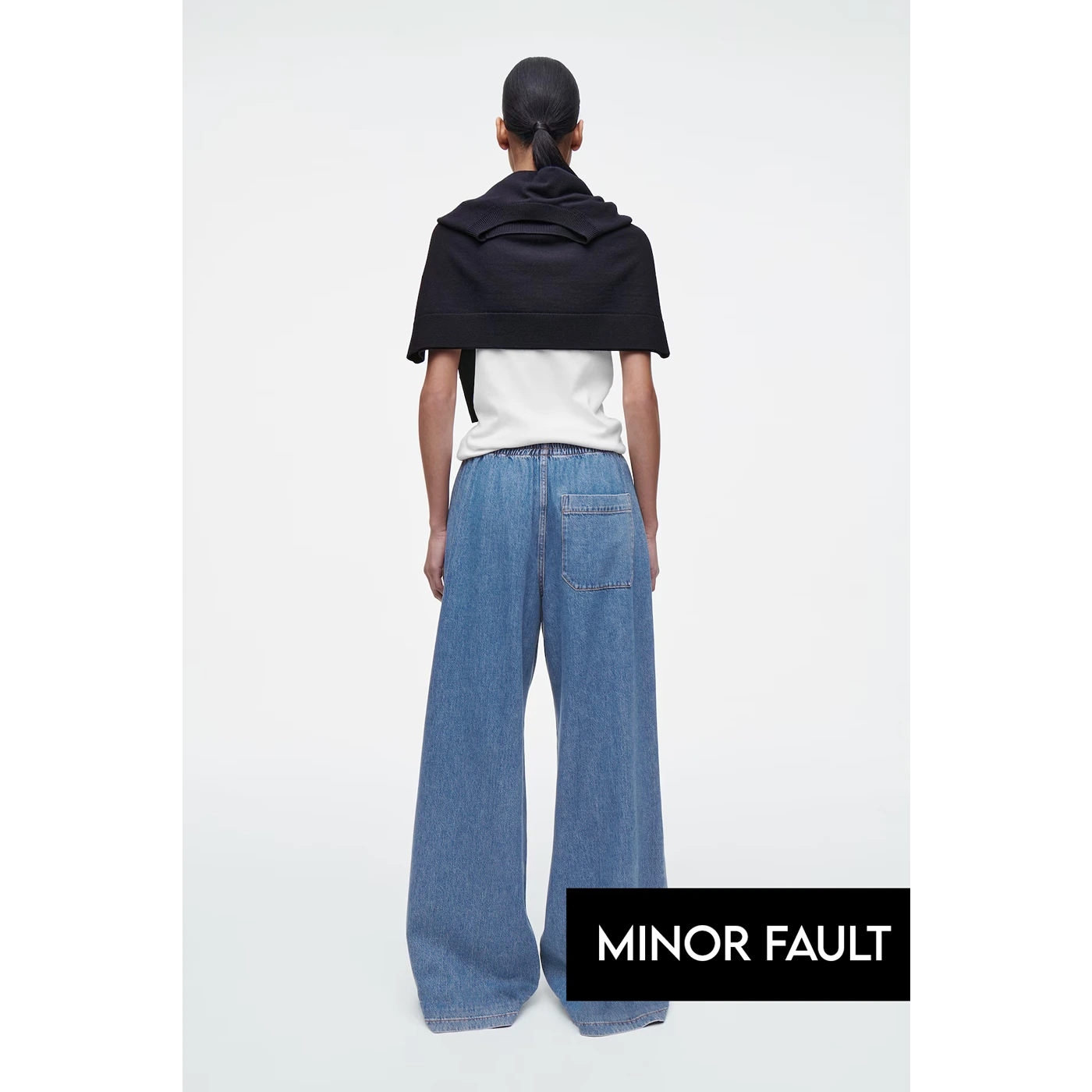 (Minor Fault) Wide Leg Fluid Denim Trousers | Montivo Pakistan