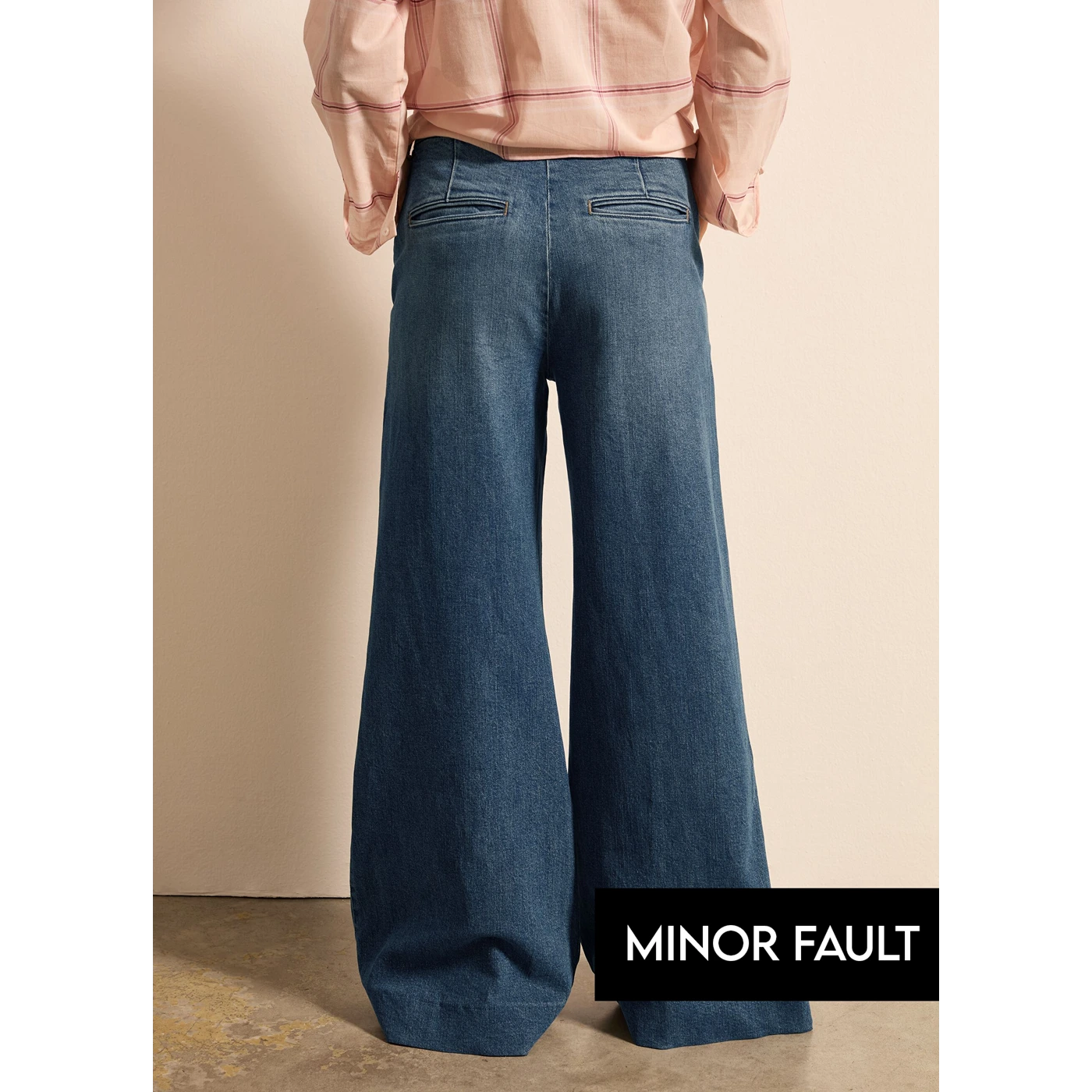 (Minor Fault) Vitange Blue Wide Leg Jeans | Montivo Pakistan