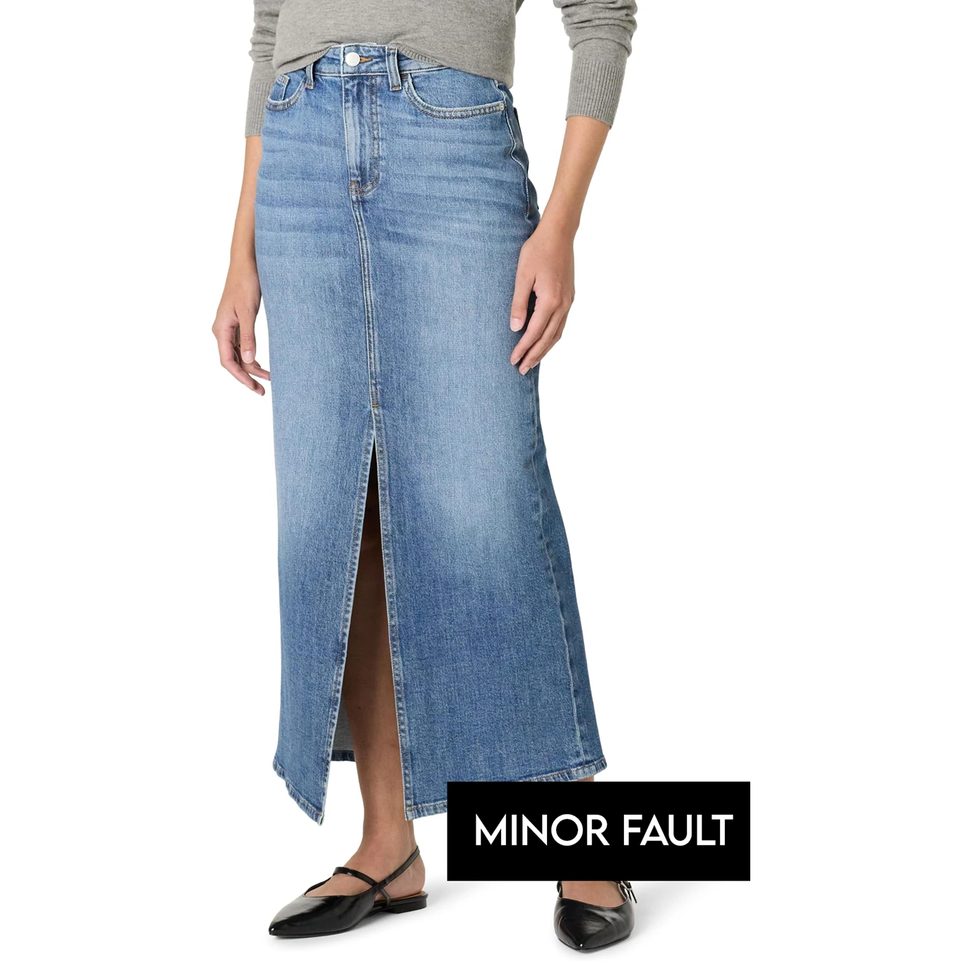 (Minor Fault) Mid Blue Maxi Denim Skirt | Montivo Pakistan