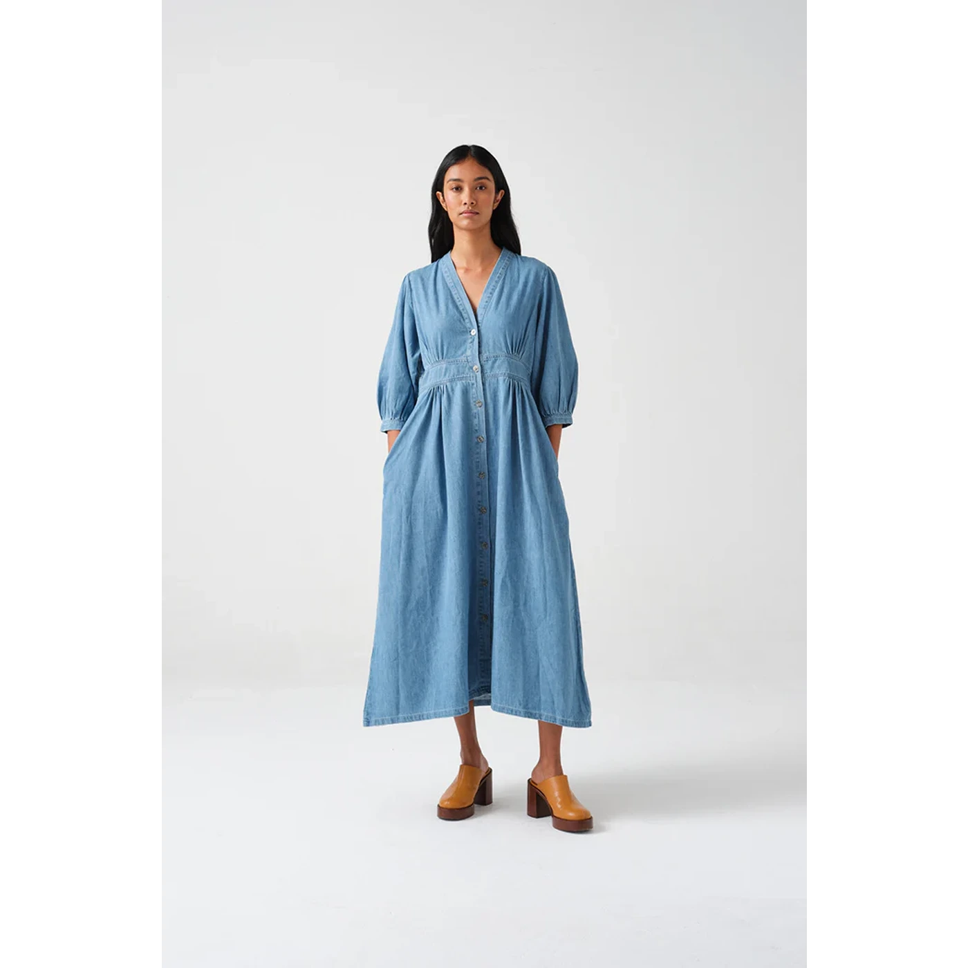 Vintage Light Blue Denim Dress | Montivo Pakistan