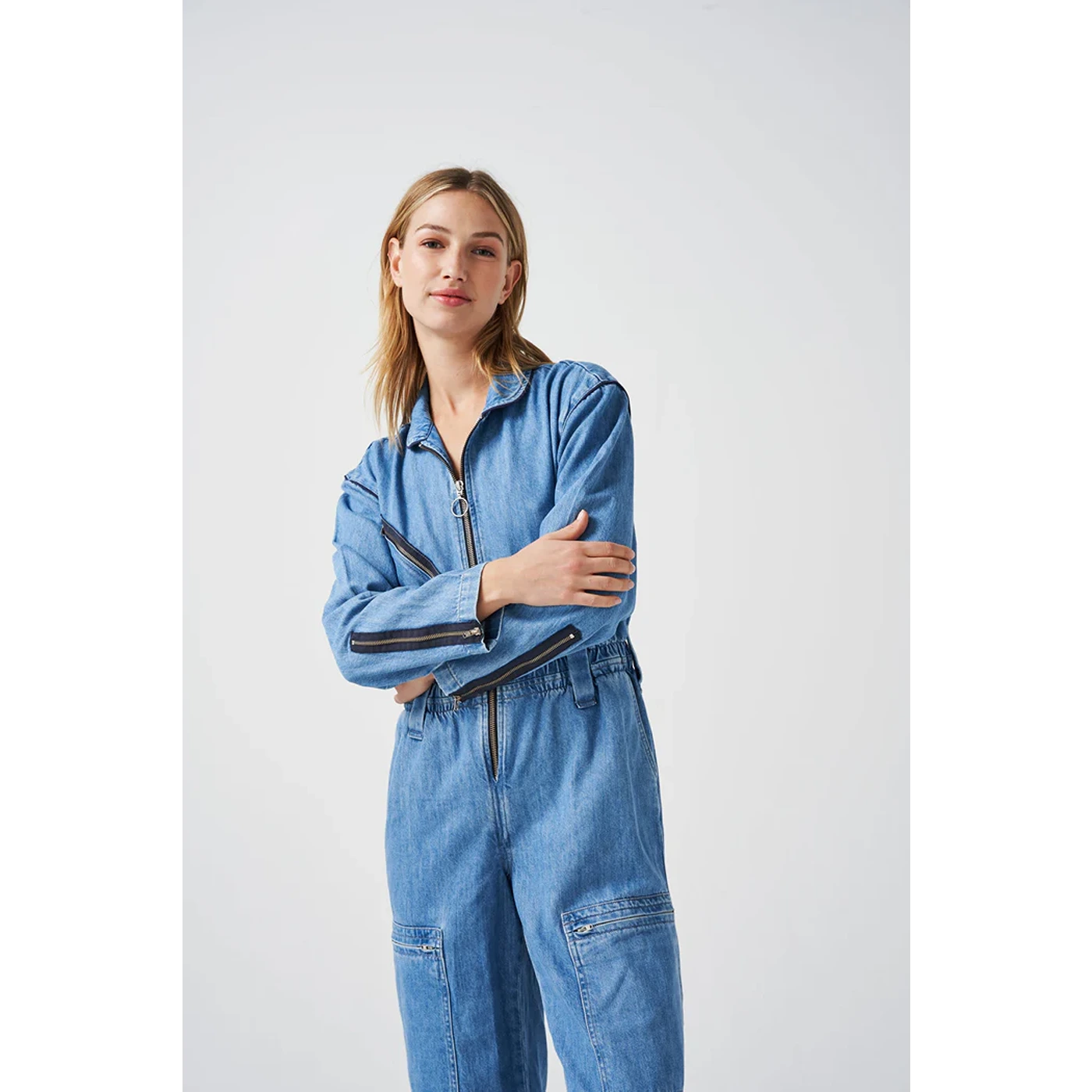 Vintage Denim Light Blue Denim Jumpsuit | Montivo Pakistan