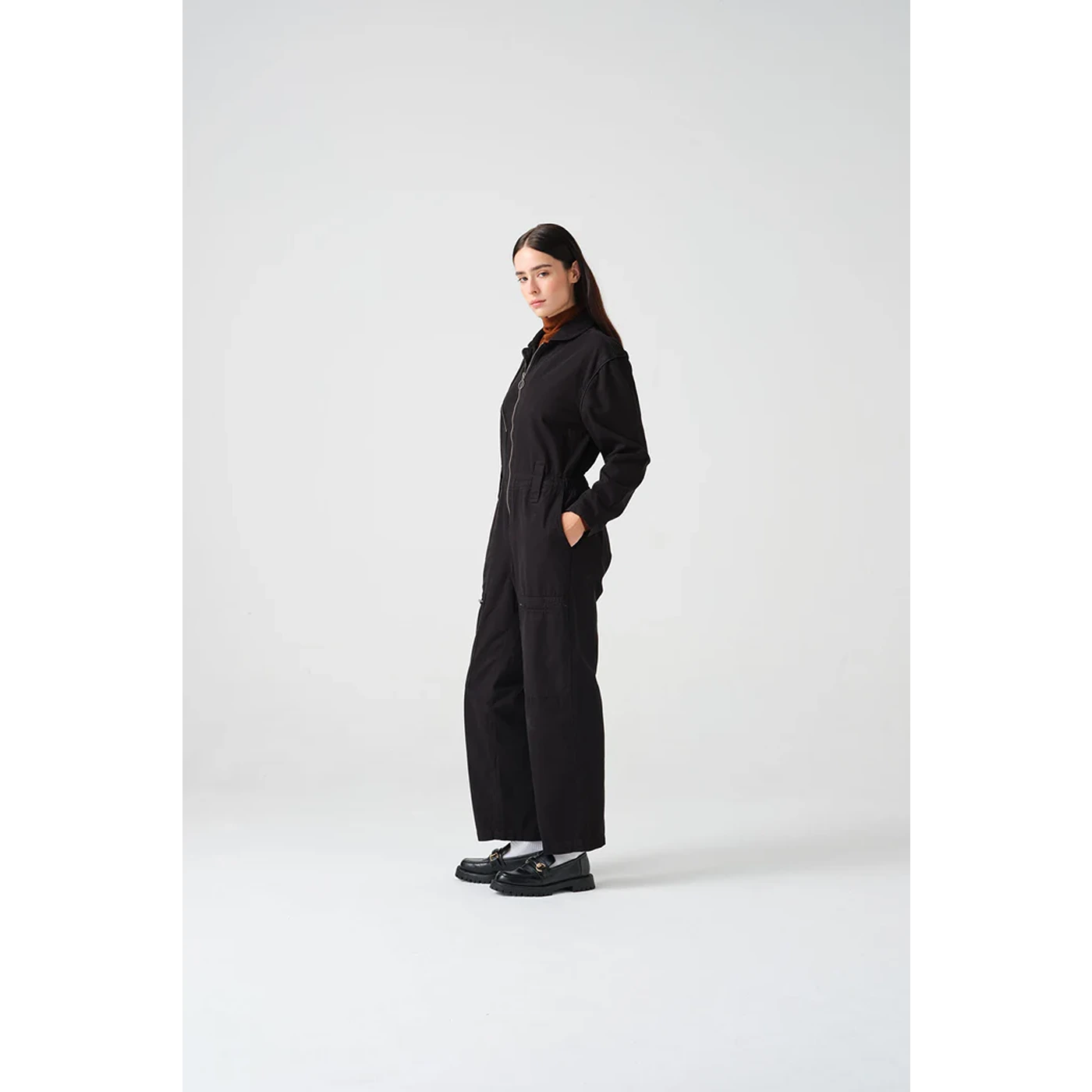 Black Denim Long Jumpsuit | Montivo Pakistan
