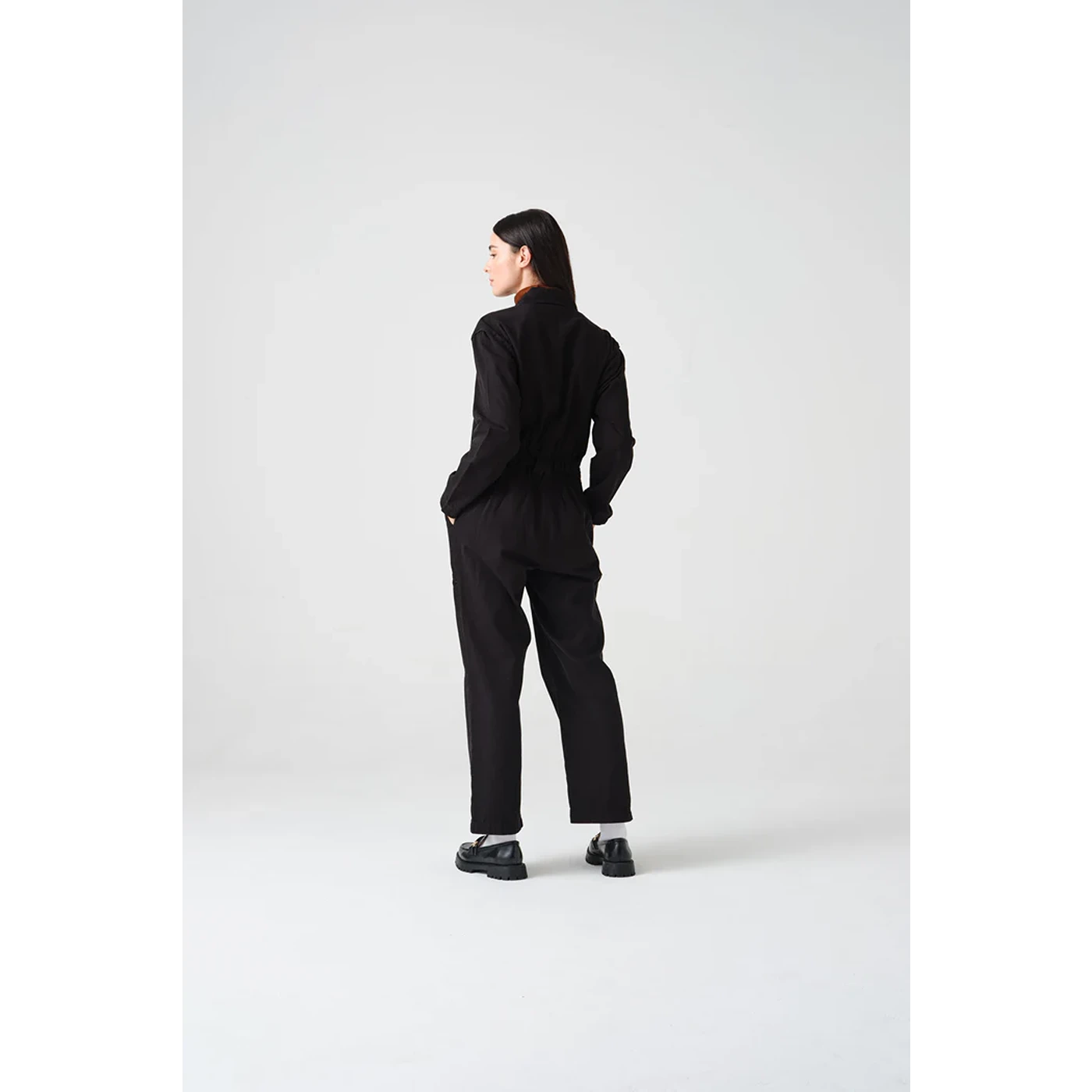 Black Denim Long Jumpsuit | Montivo Pakistan