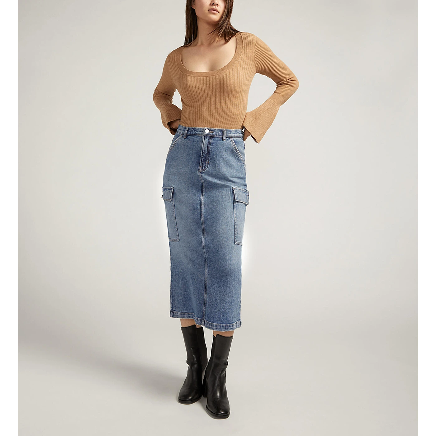 Acid Wash Cargo Slit Skirt | Montivo Pakistan