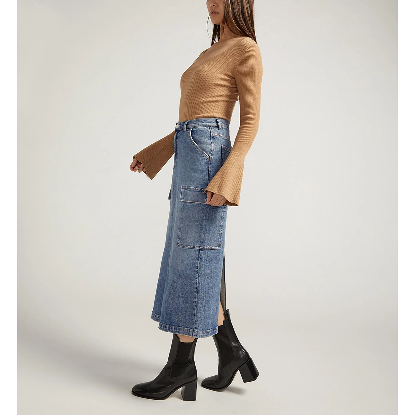 Acid Wash Cargo Slit Skirt | Montivo Pakistan