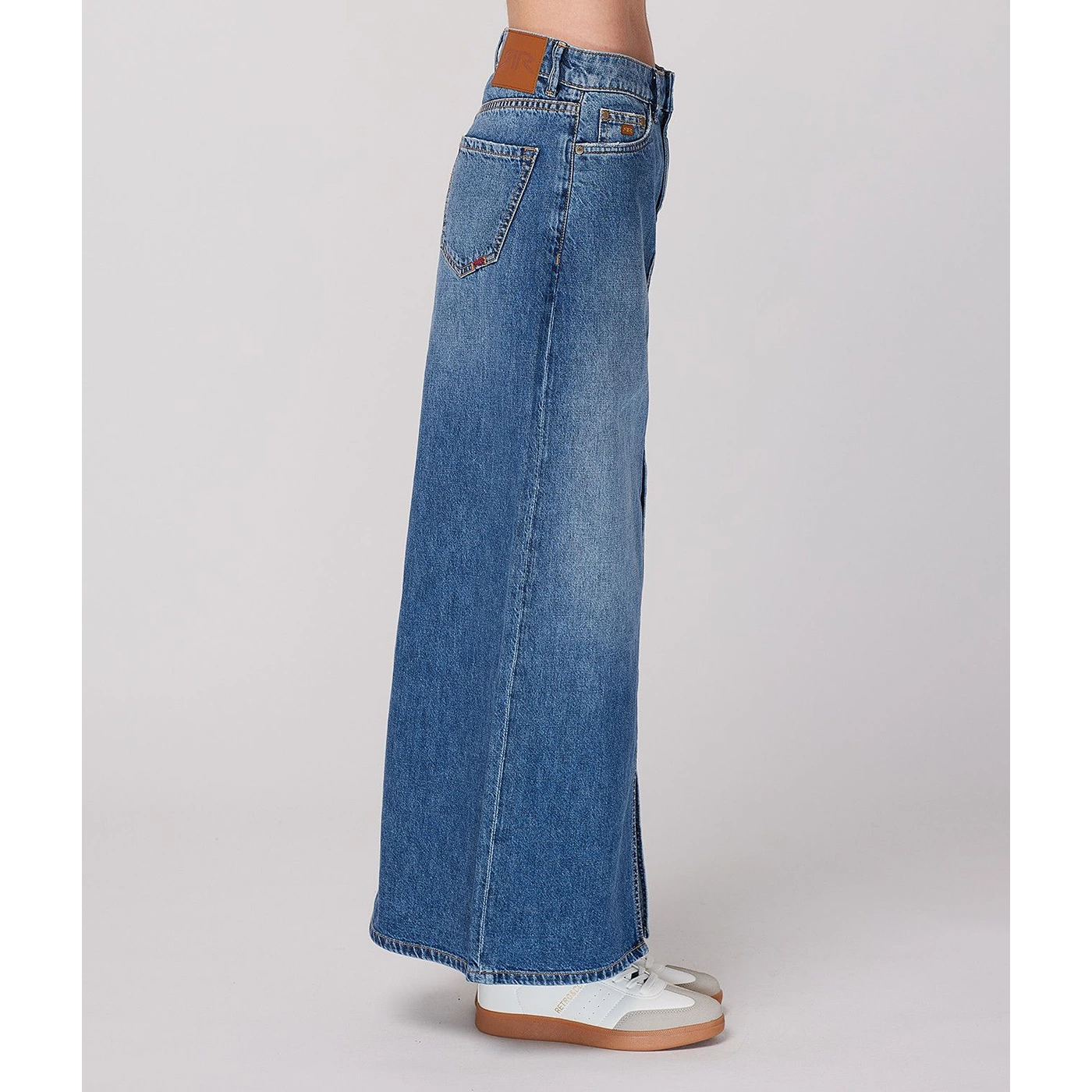 Mid Blue Front Slit Denim Skirt | Montivo Pakistan