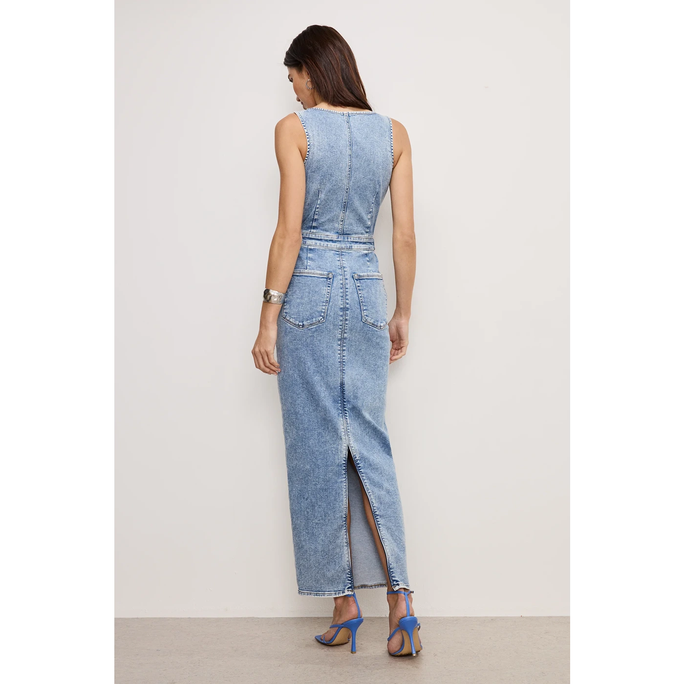 Light Blue Maxi Denim Dress | Montivo Pakistan