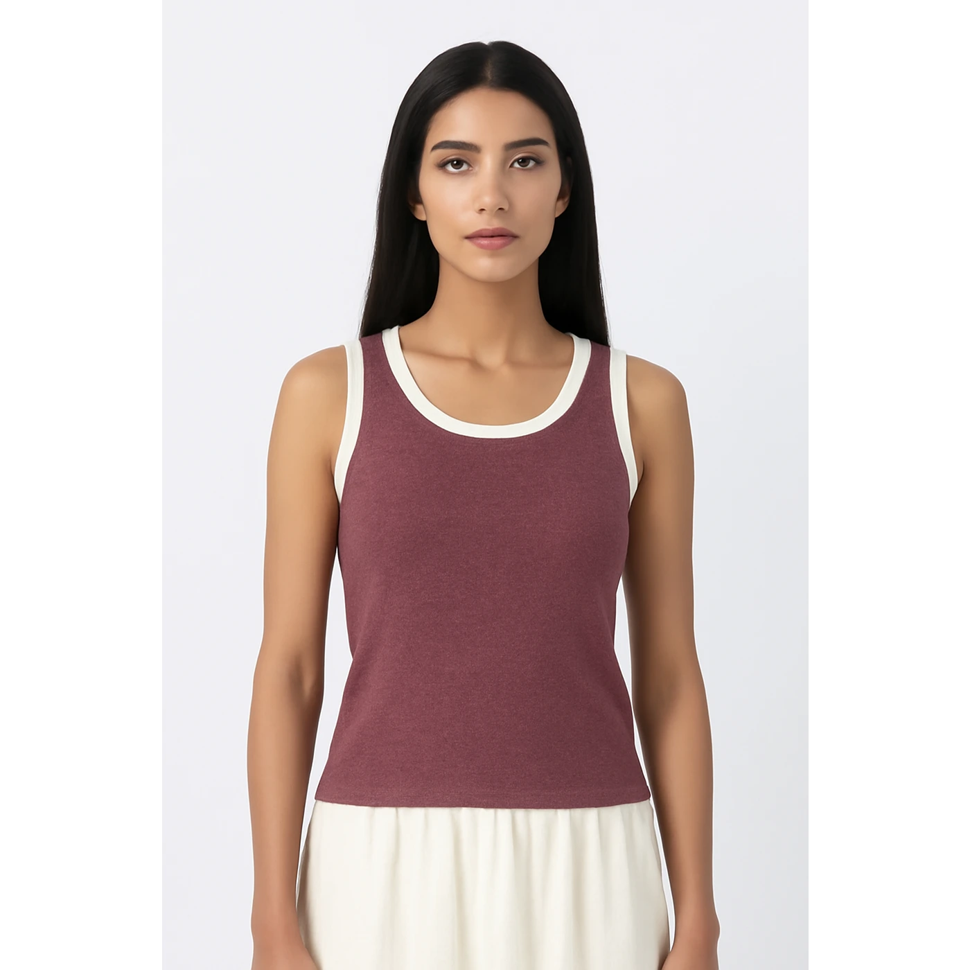 Burgundy Melange Tank Top | Montivo Pakistan