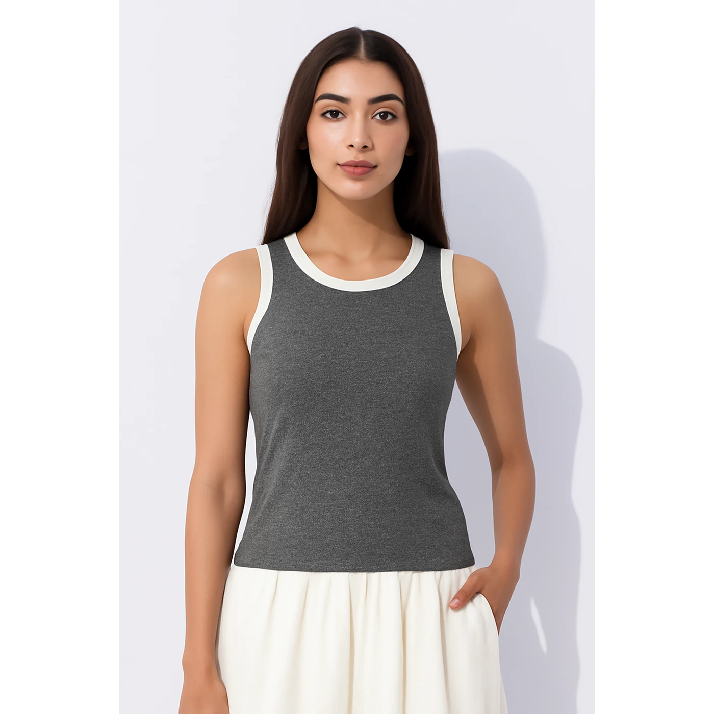 Grey Melange Tank Top | Montivo Pakistan