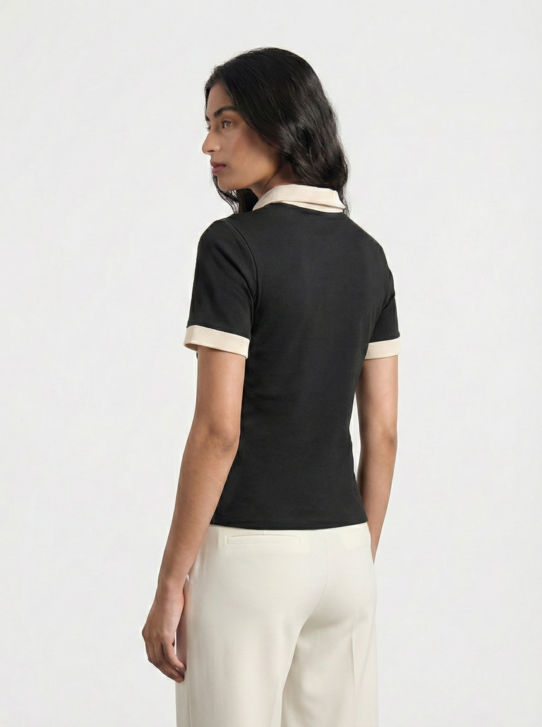 Black Contrast Trim Button Polo | Montivo Pakistan