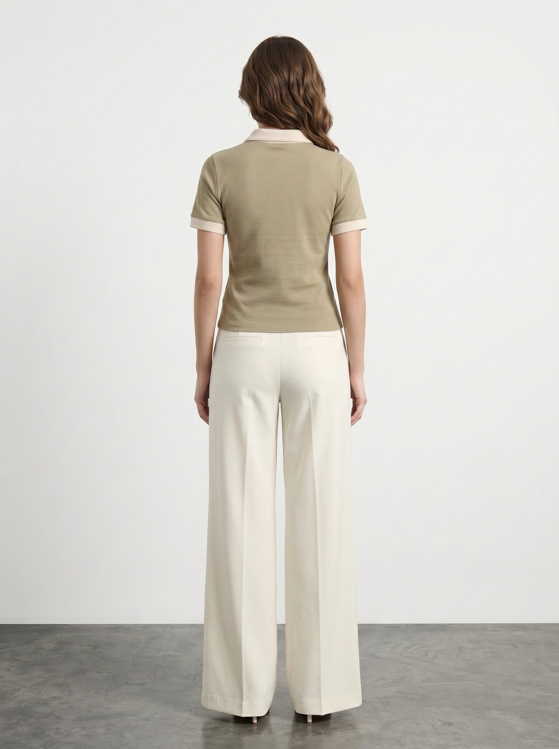 Beige Contrast Trim Button Polo | Montivo Pakistan