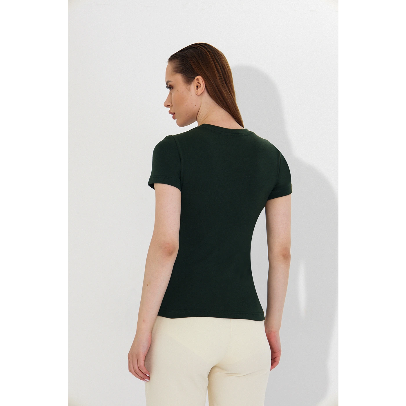 Green Ribbed Fitted Tshirt | Montivo Pakistan