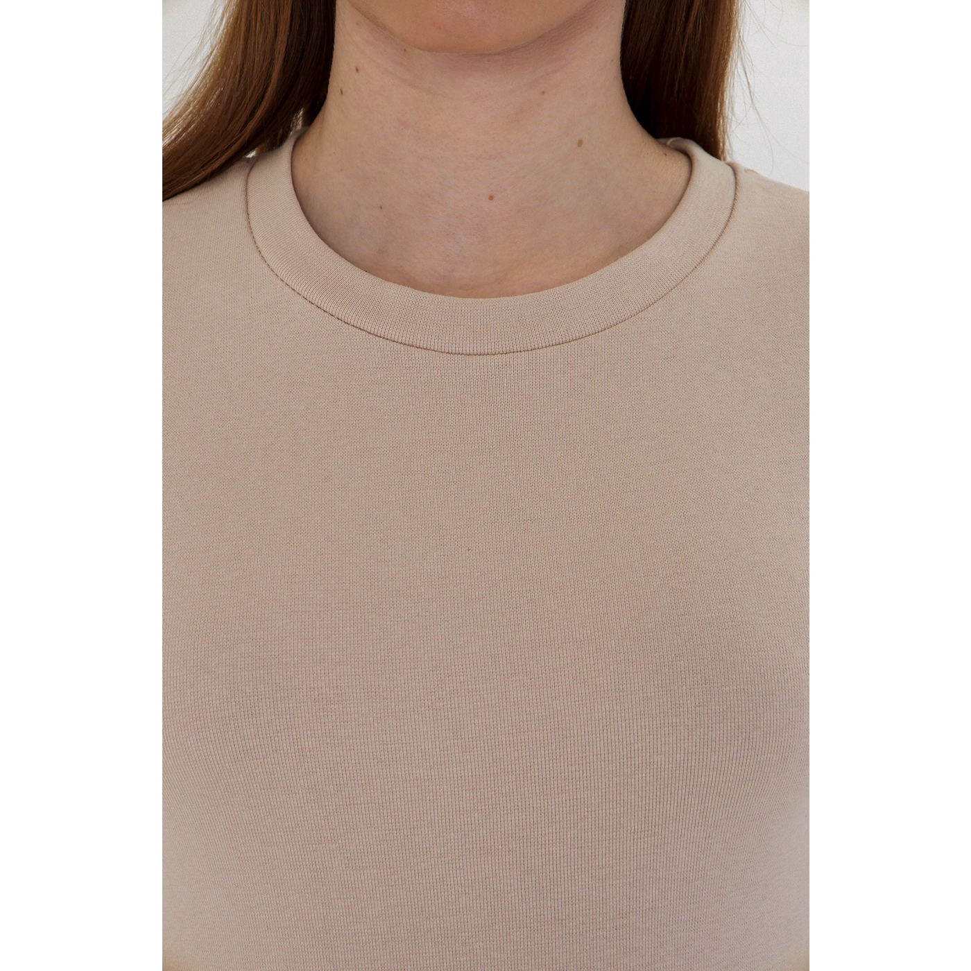 Beige Ribbed Fitted Tshirt | Montivo Pakistan