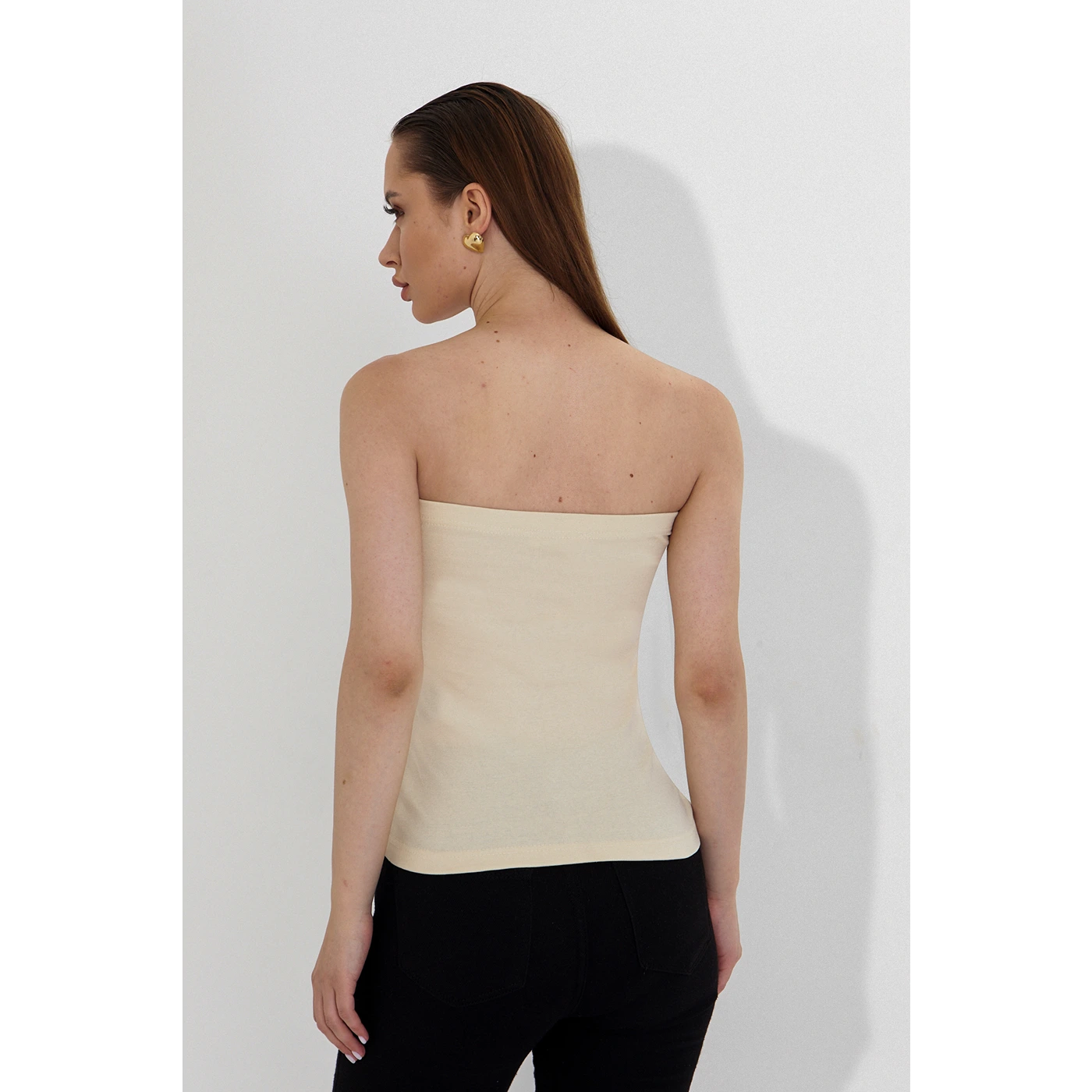 Ecru Bandeau Top + Shirt Set | Montivo Pakistan