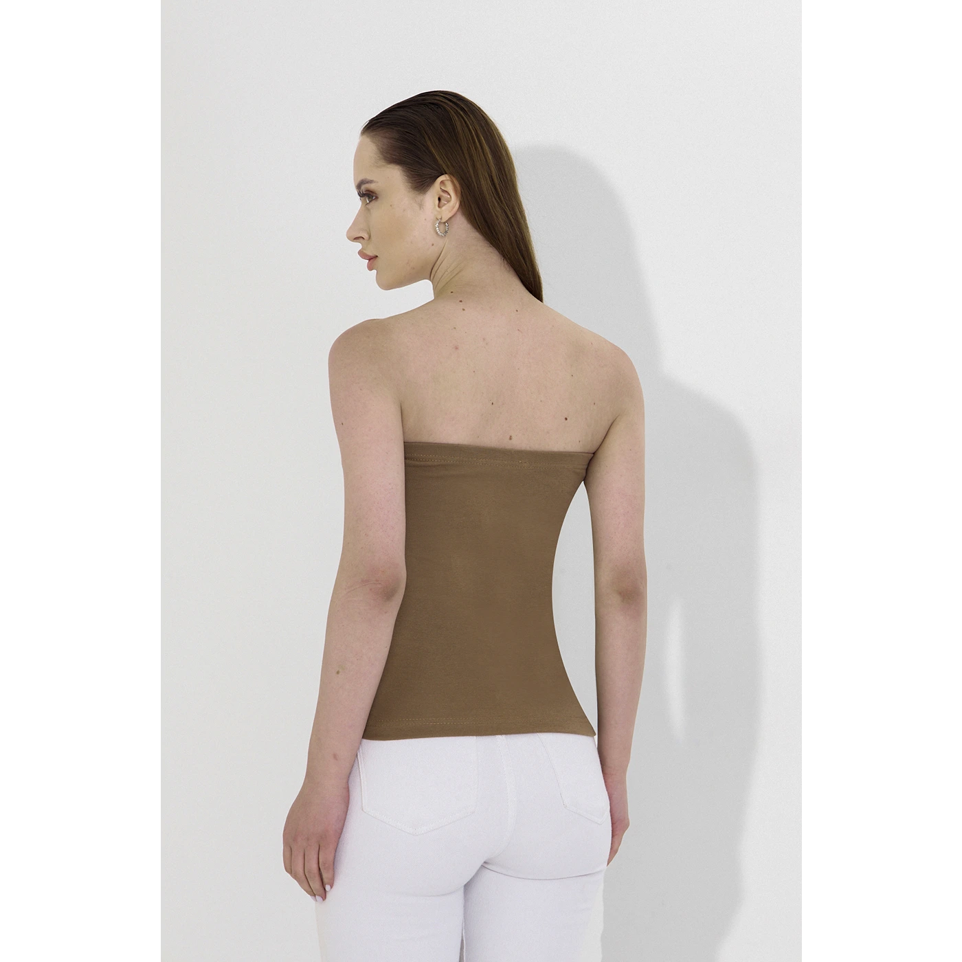 Coffee Bandeau Top + Shirt Set | Montivo Pakistan