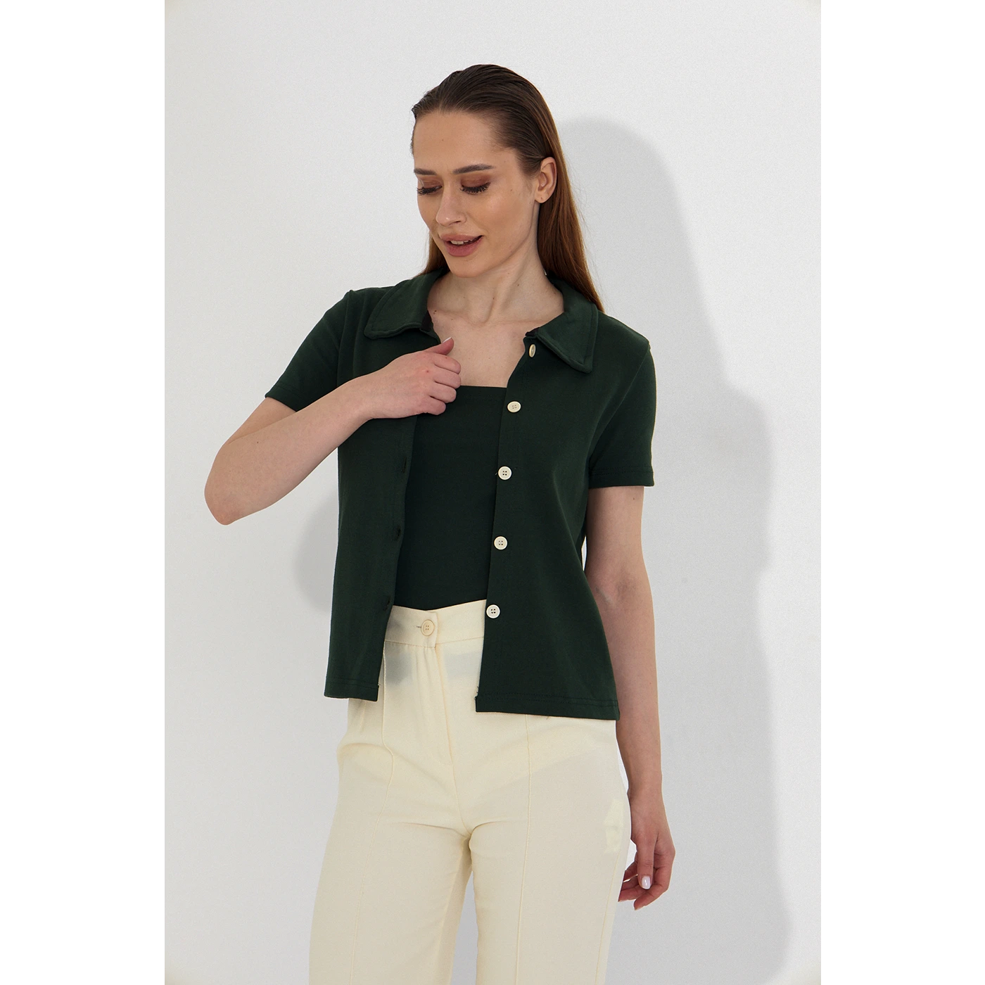 Green Bandeau Top + Shirt Set | Montivo Pakistan