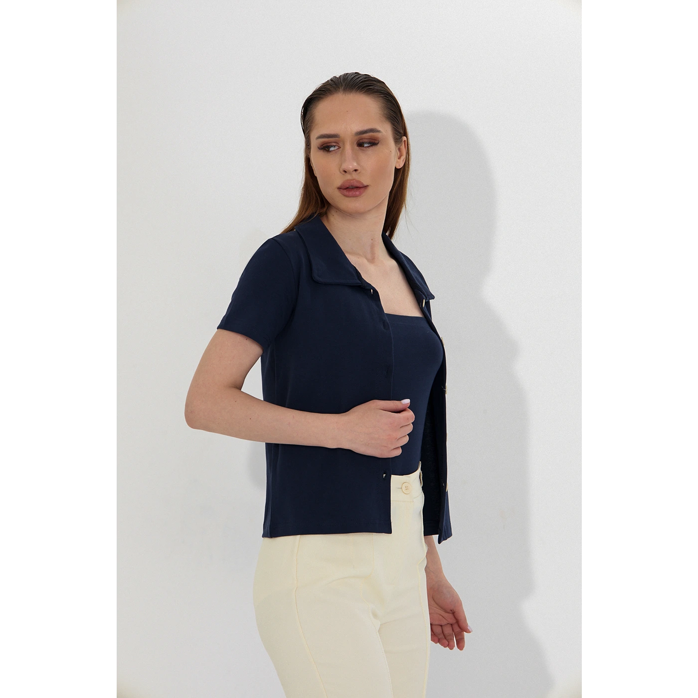 Navy Bandeau Top + Shirt Set | Montivo Pakistan