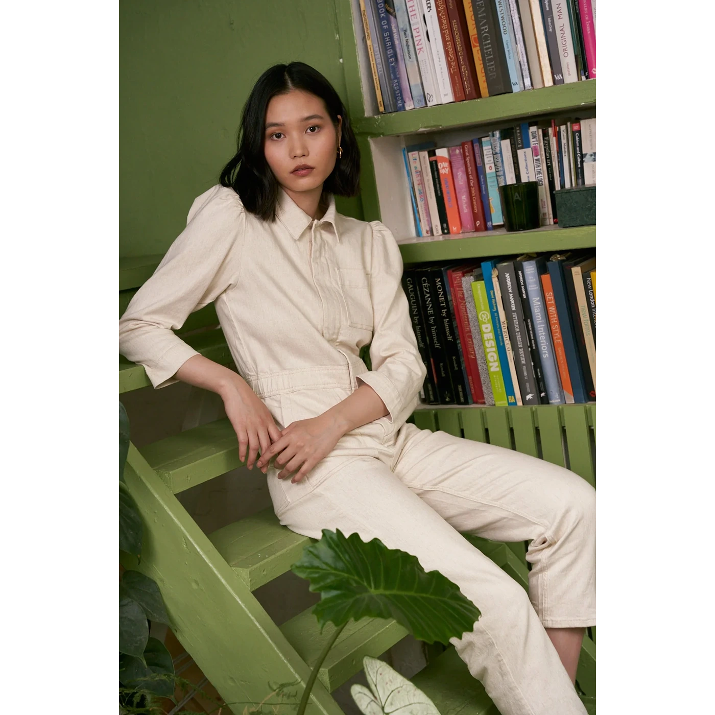 Ecru Vintage Denim Jumpsuit | Montivo Pakistan