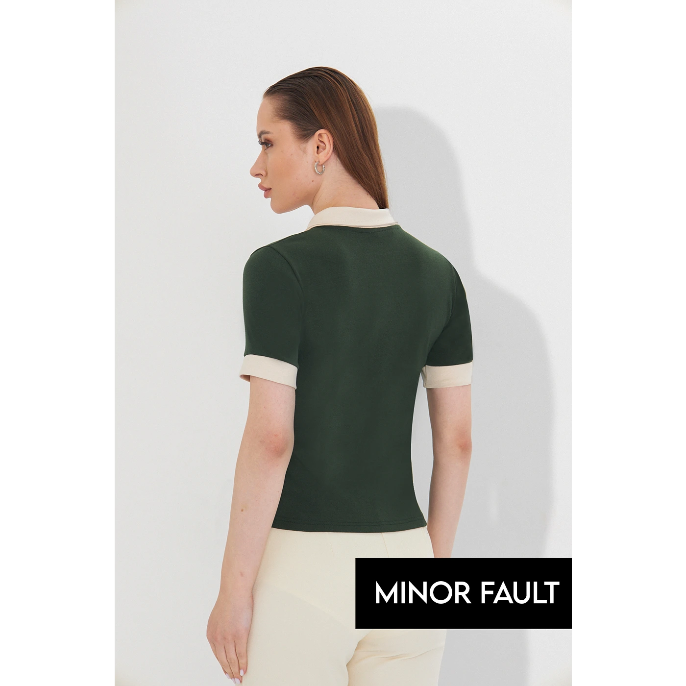 (Minor Fault) Green Contrast Trim Button Polo | Montivo Pakistan