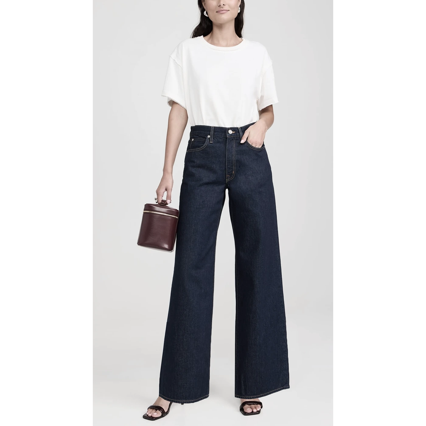 Rinse Wash Baggy Wide Leg Jeans | Montivo Pakistan