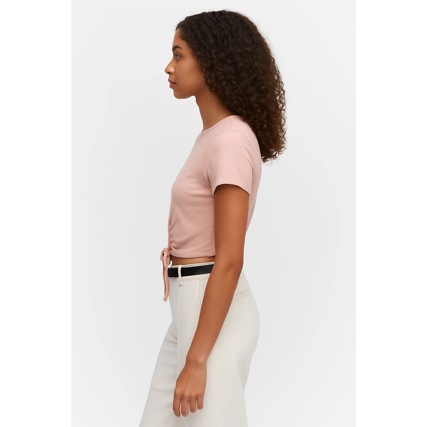 Pink Tie Knot Crop Jersey Top | Montivo Pakistan