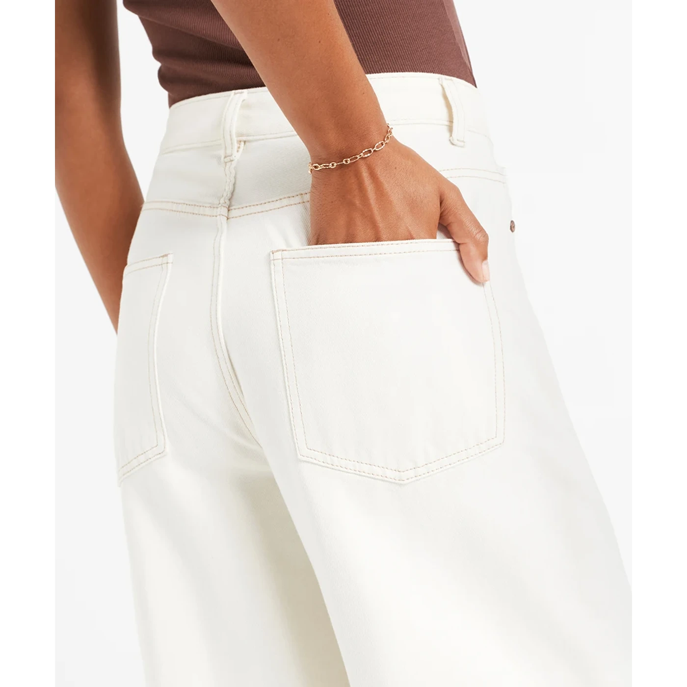 Ecru Barrel Jeans | Montivo Pakistan