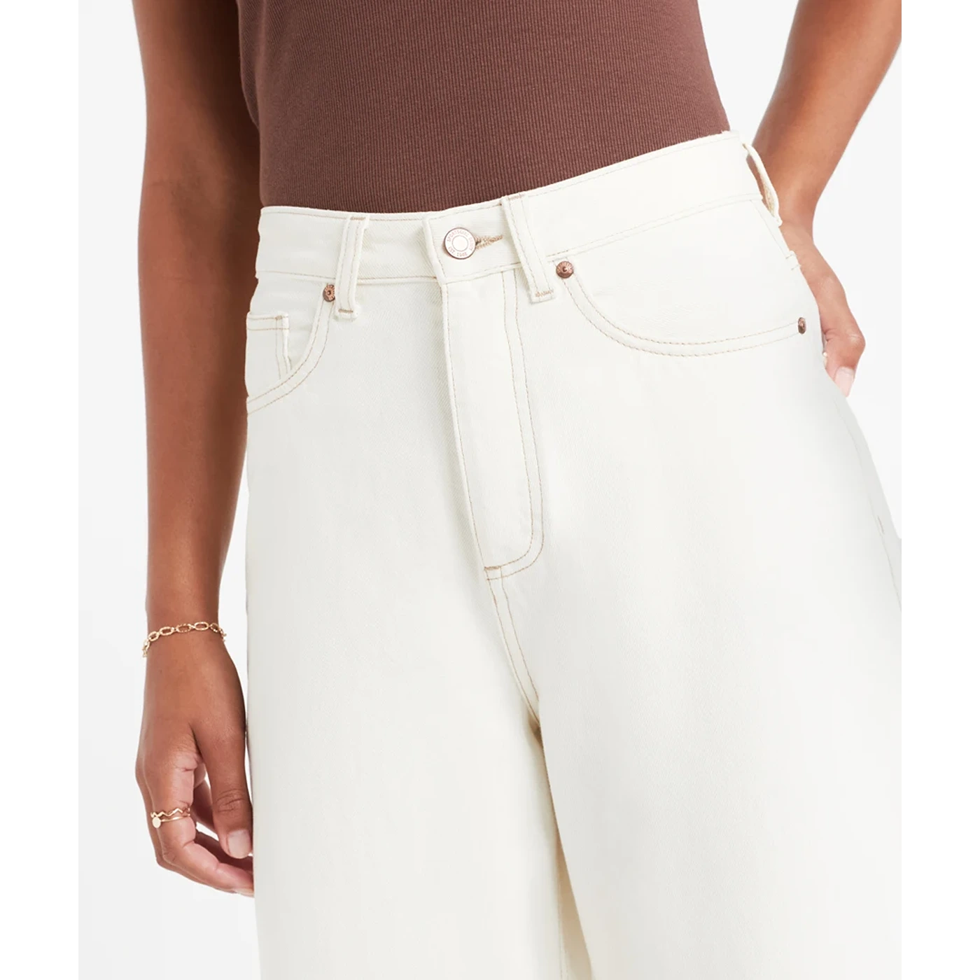 Ecru Barrel Jeans | Montivo Pakistan