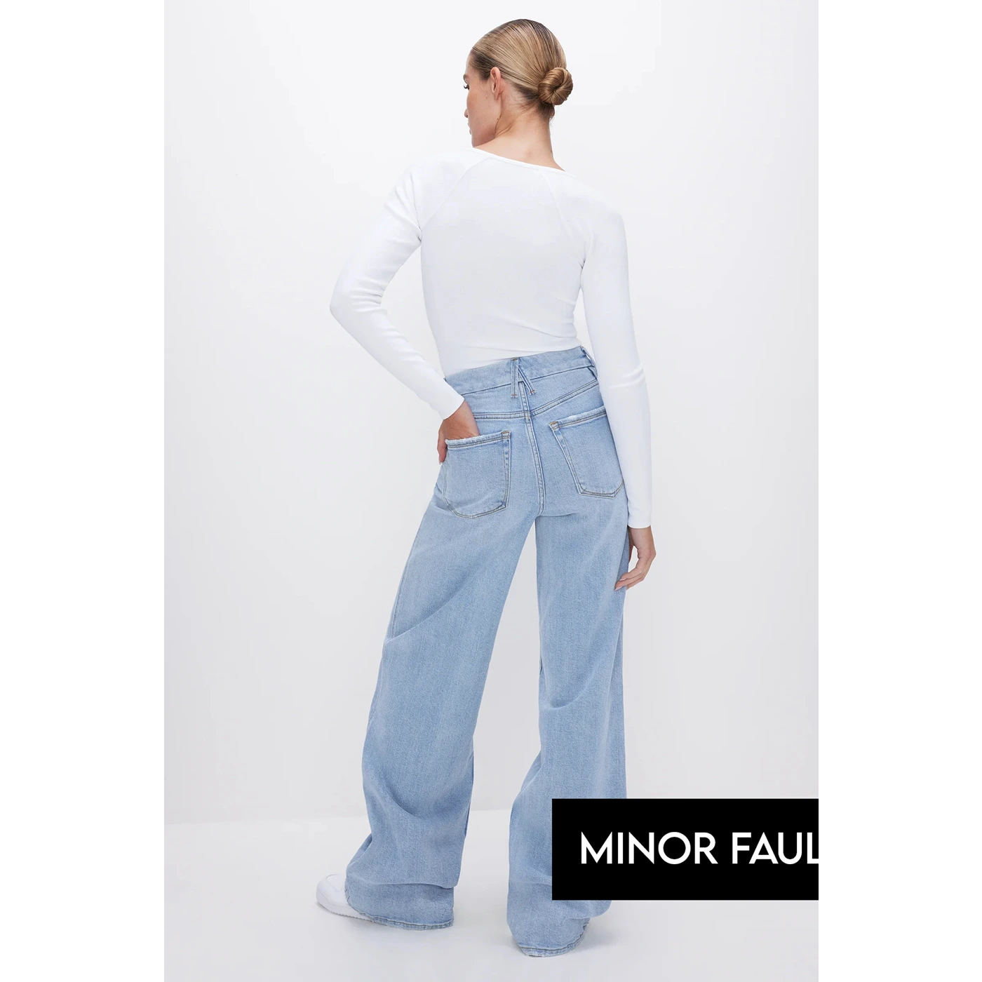 (Minor Fault) Light Blue Skate Wide Leg Jeans | Montivo Pakistan