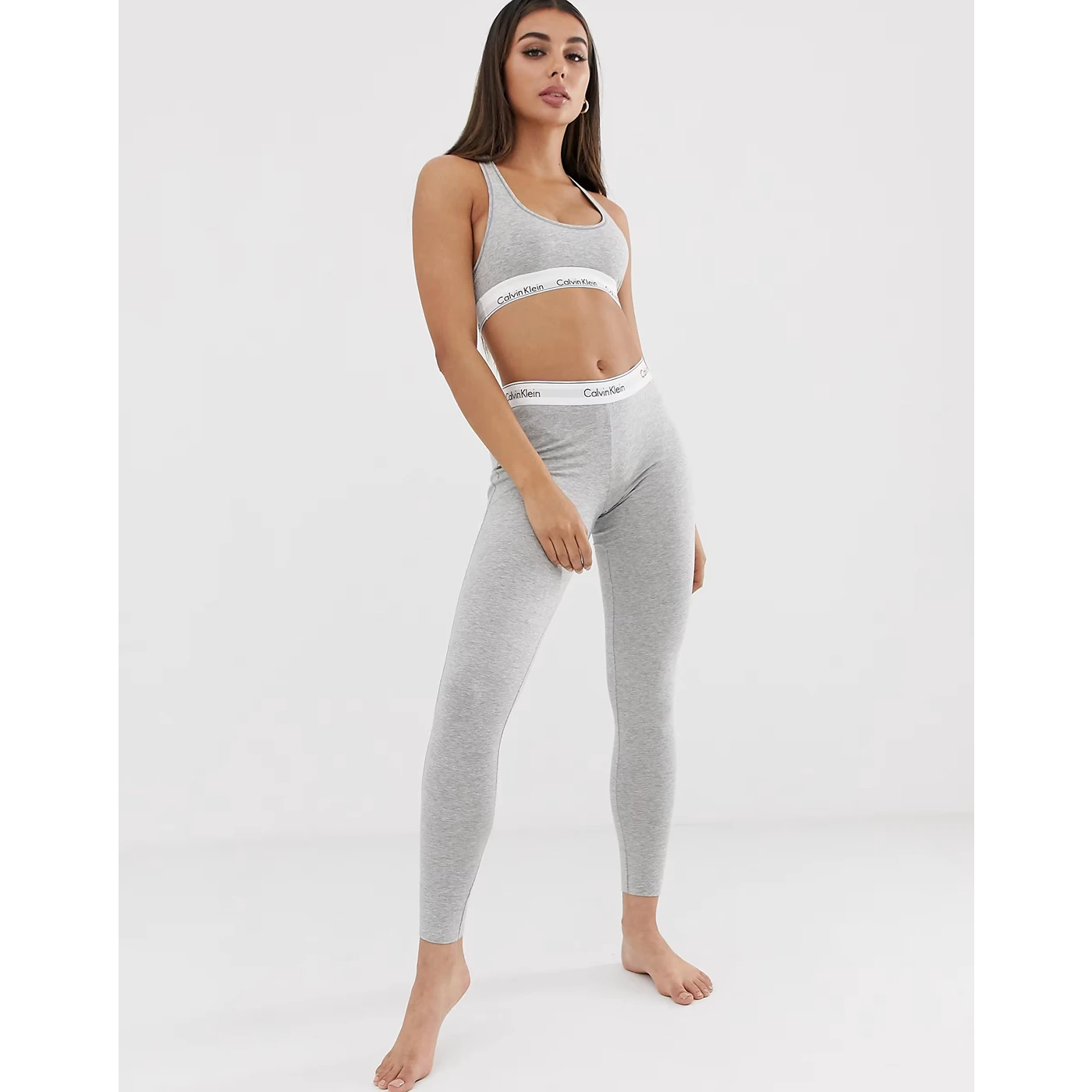 CK Grey Leggings + Bra Set | Montivo Pakistan