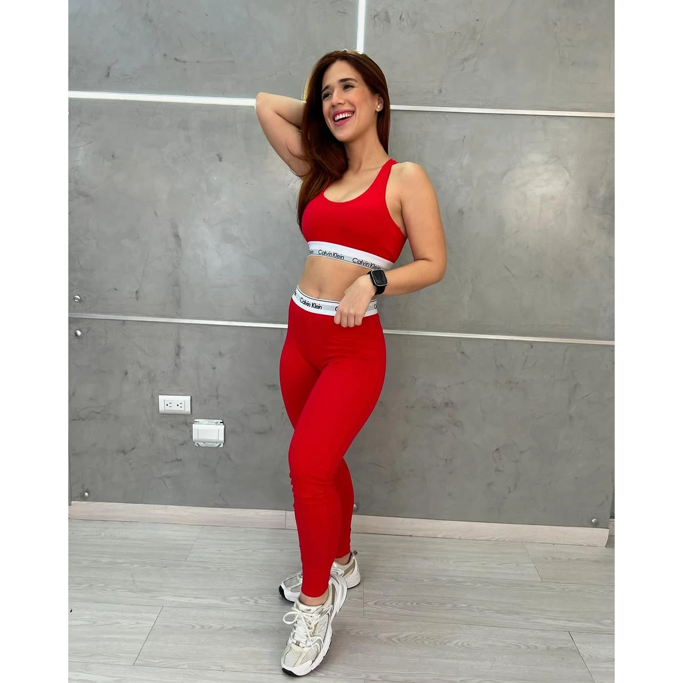 CK Red Leggings + Bra Set | Montivo Pakistan