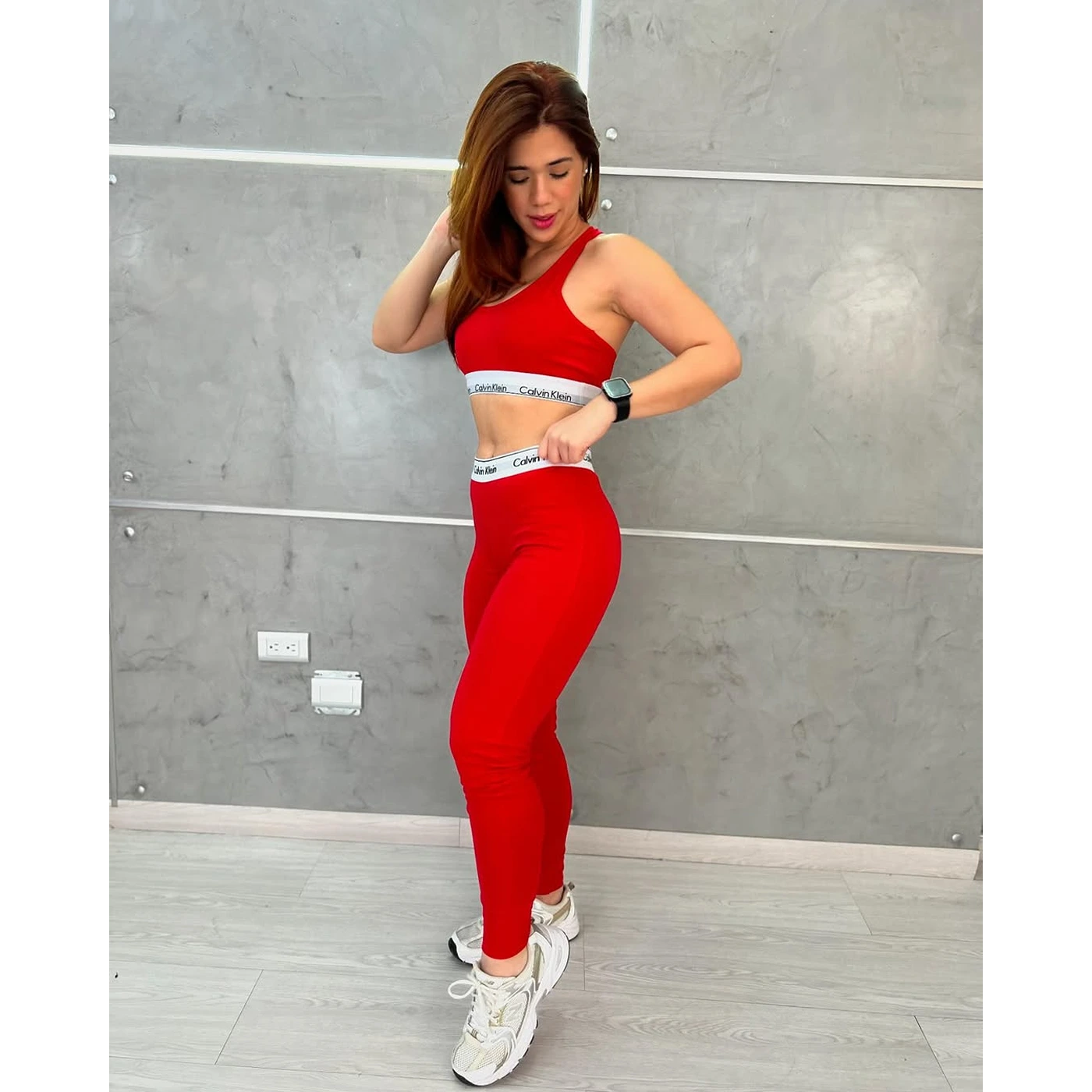 CK Red Leggings + Bra Set | Montivo Pakistan