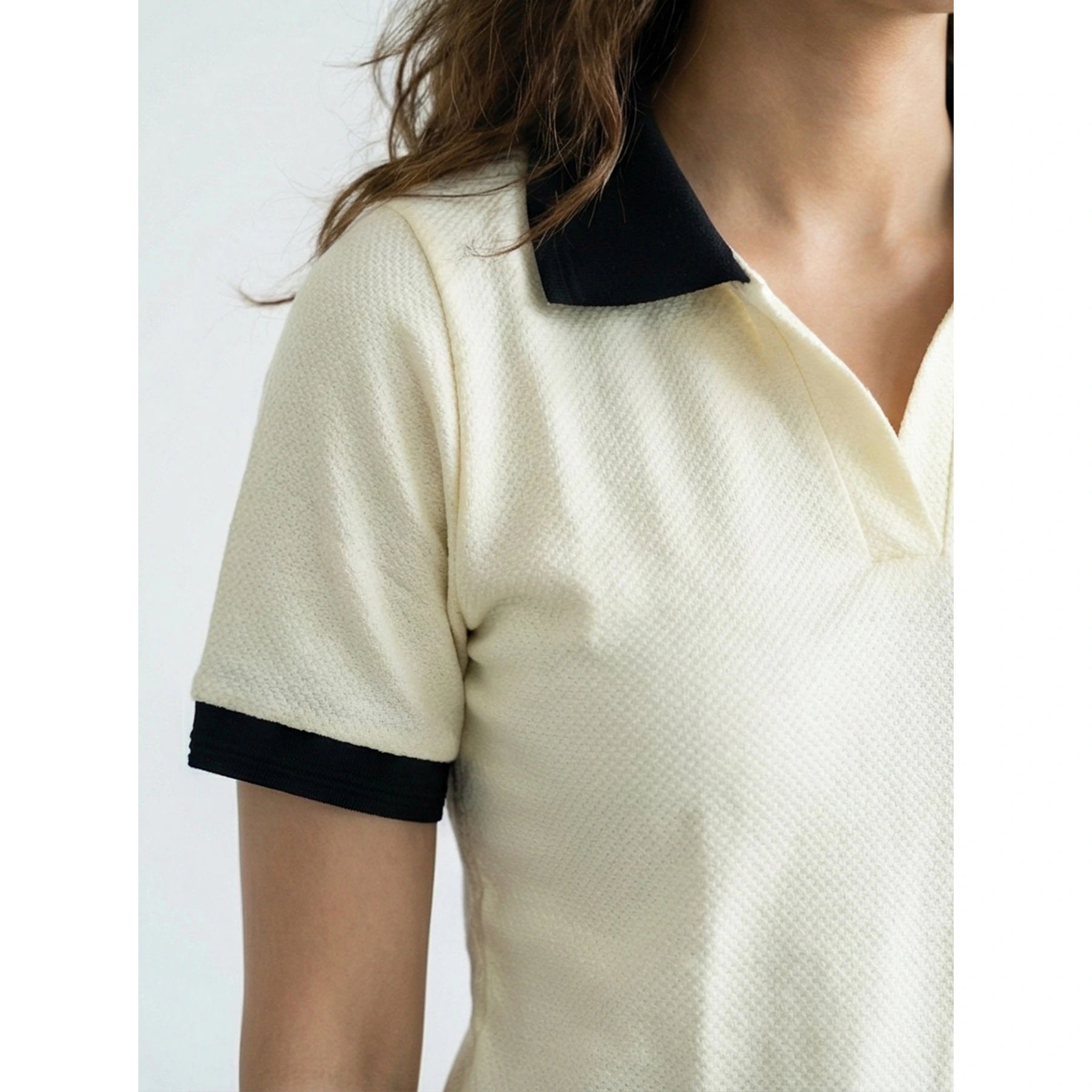 Light Yellow Waffle Contrast Textured Polo | Montivo Pakistan