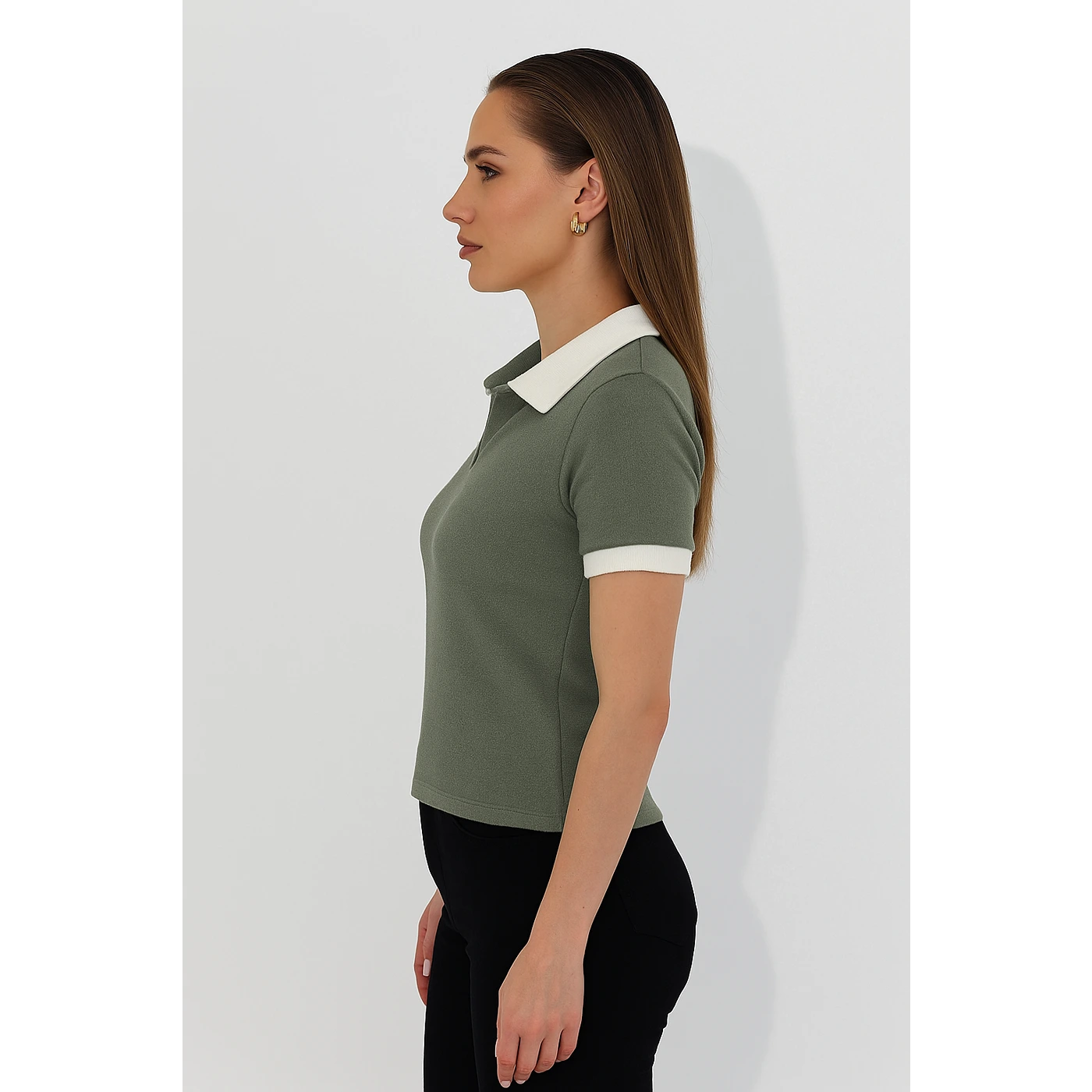 Green Waffle Contrast Textured Polo | Montivo Pakistan