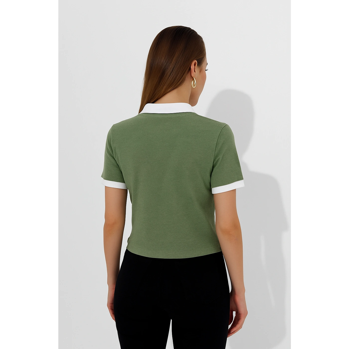 Olive Zipper Waffle Contrast Polo | Montivo Pakistan