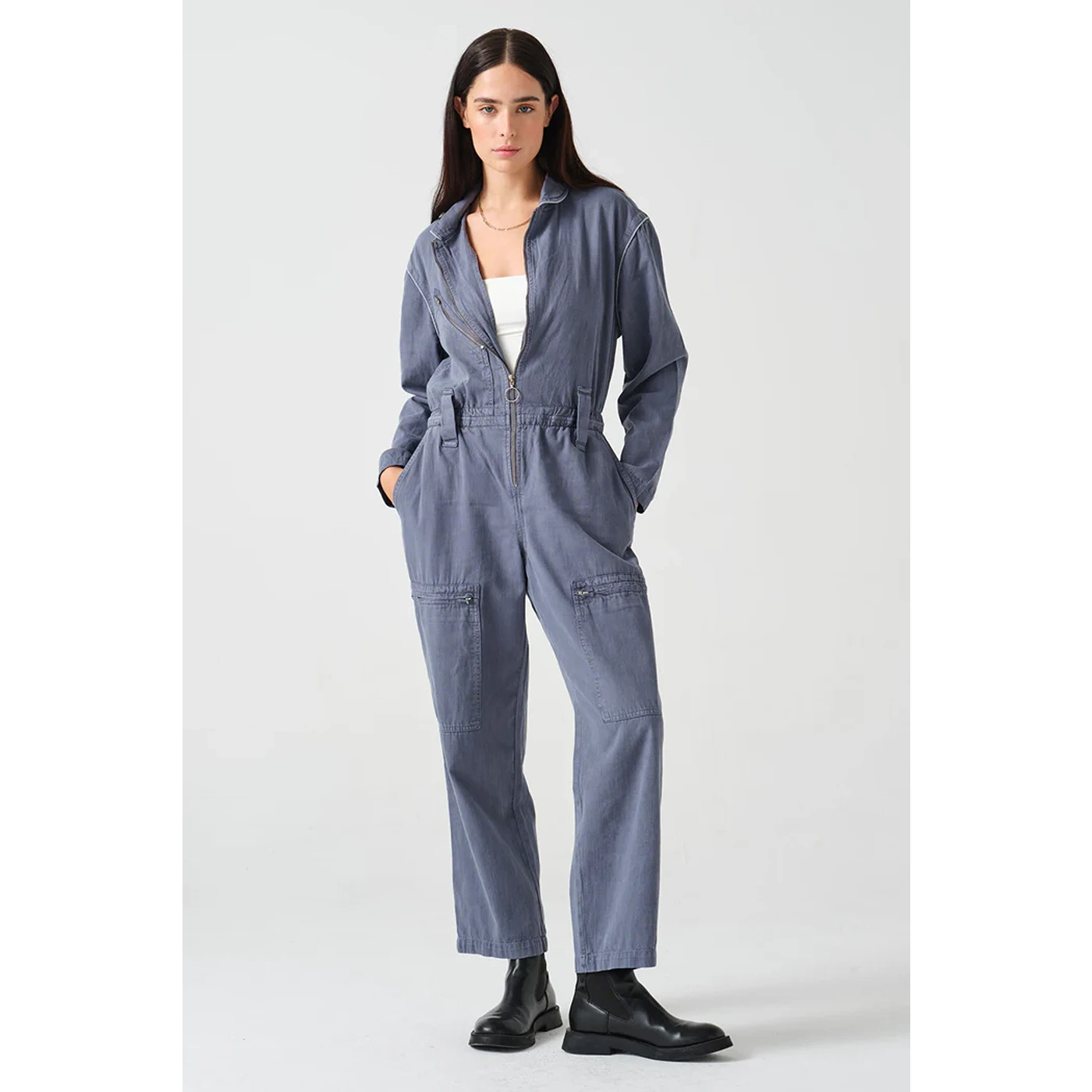 Blue Washed Denim Jumpsuit | Montivo Pakistan