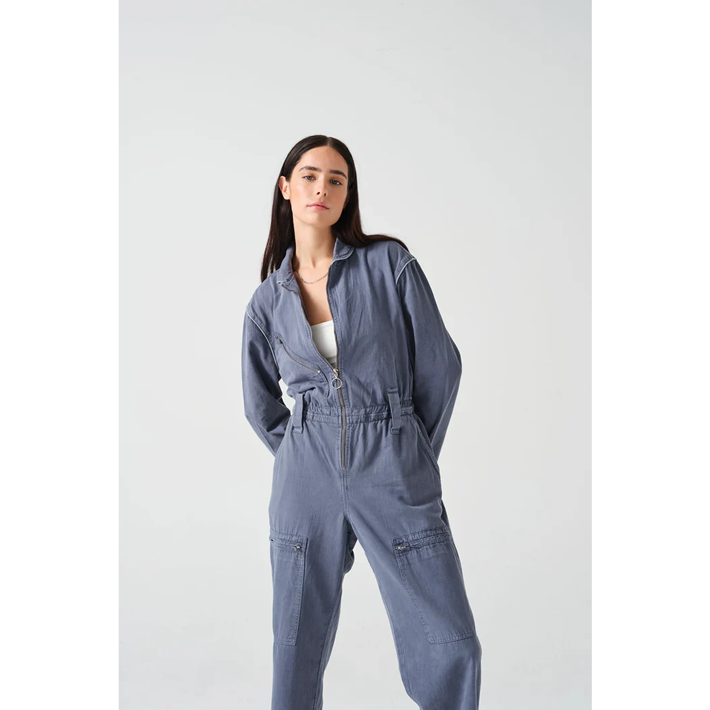 Blue Washed Denim Jumpsuit | Montivo Pakistan