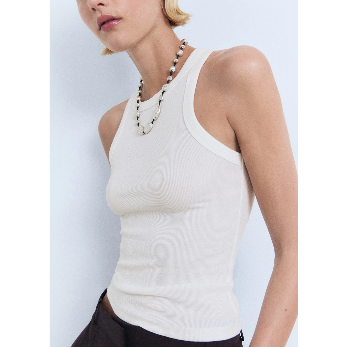 White Rib Tank Top | Montivo Pakistan