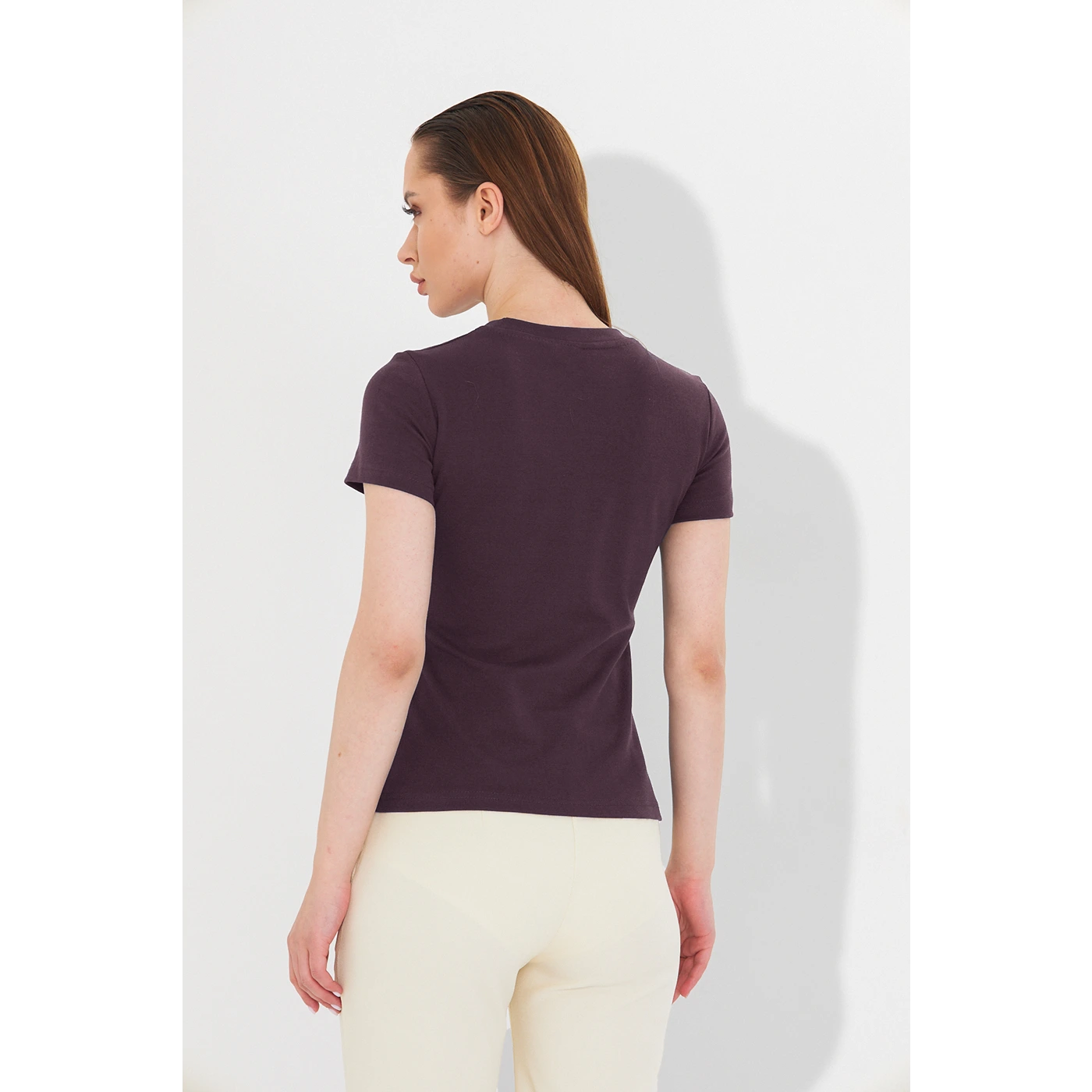 Muave Ribbed Fitted Tshirt | Montivo Pakistan