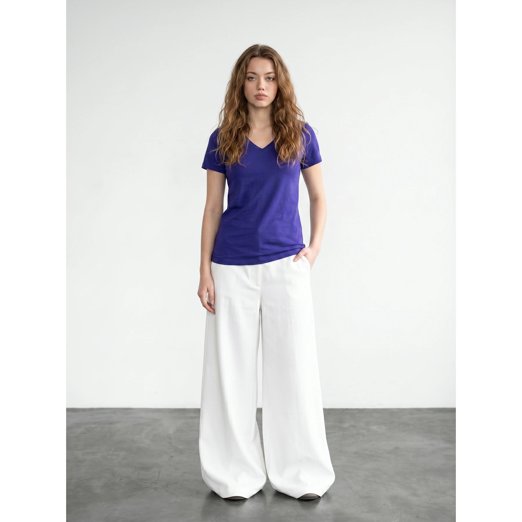 Violet V-Neck Slim Fit Tshirt | Montivo Pakistan