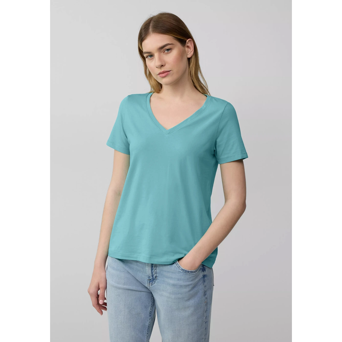 Sea Green V-Neck Slim Fit Tshirt | Montivo Pakistan