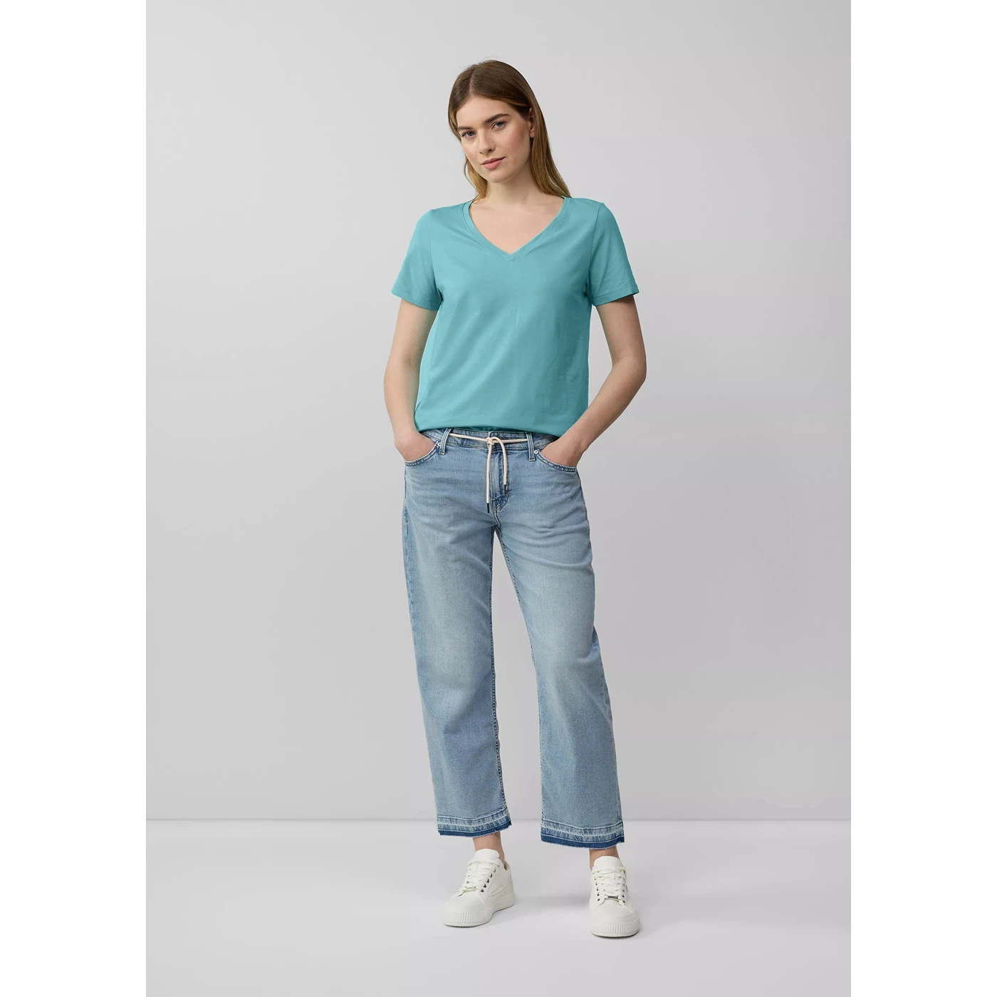 Sea Green V-Neck Slim Fit Tshirt | Montivo Pakistan