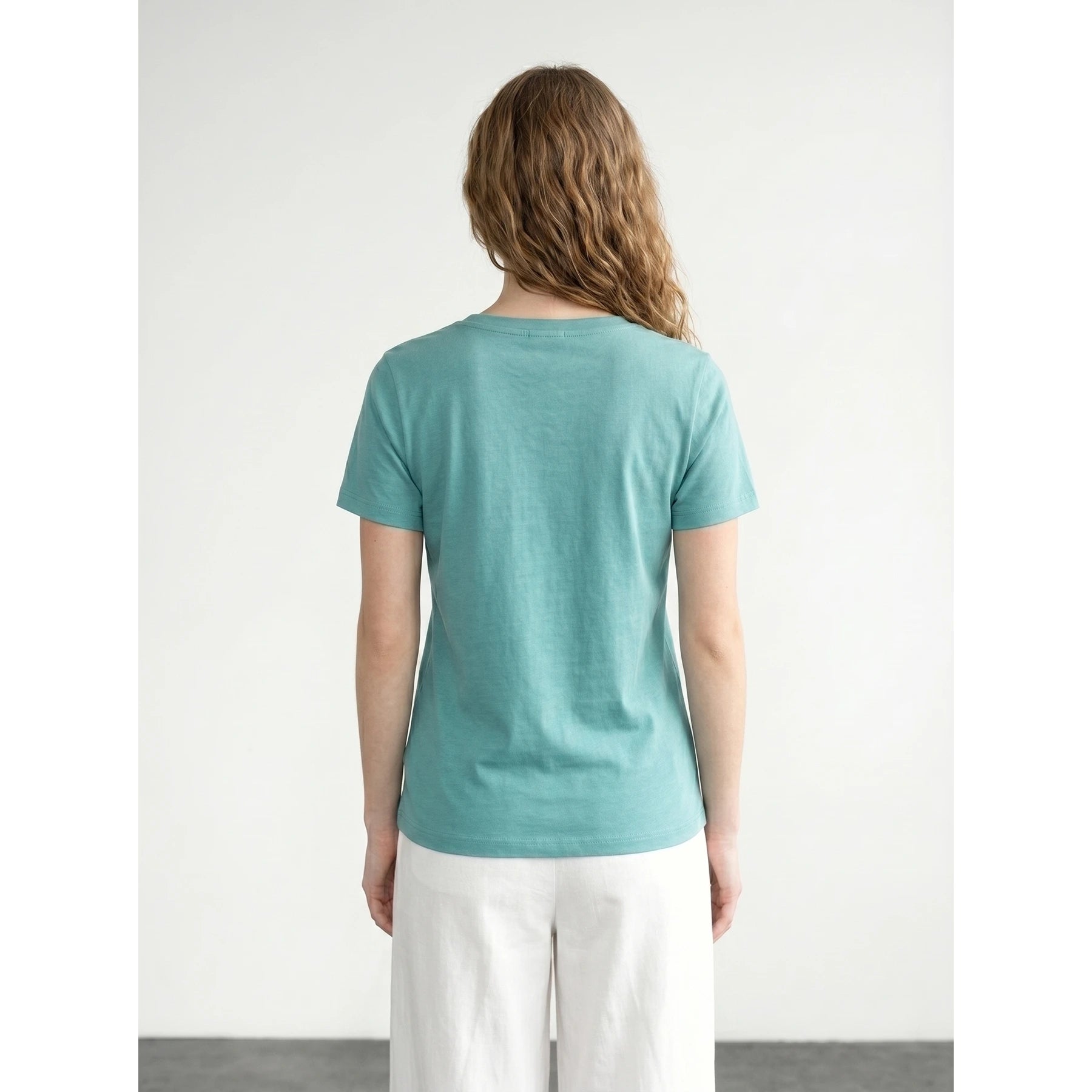 Sea Green V-Neck Slim Fit Tshirt | Montivo Pakistan