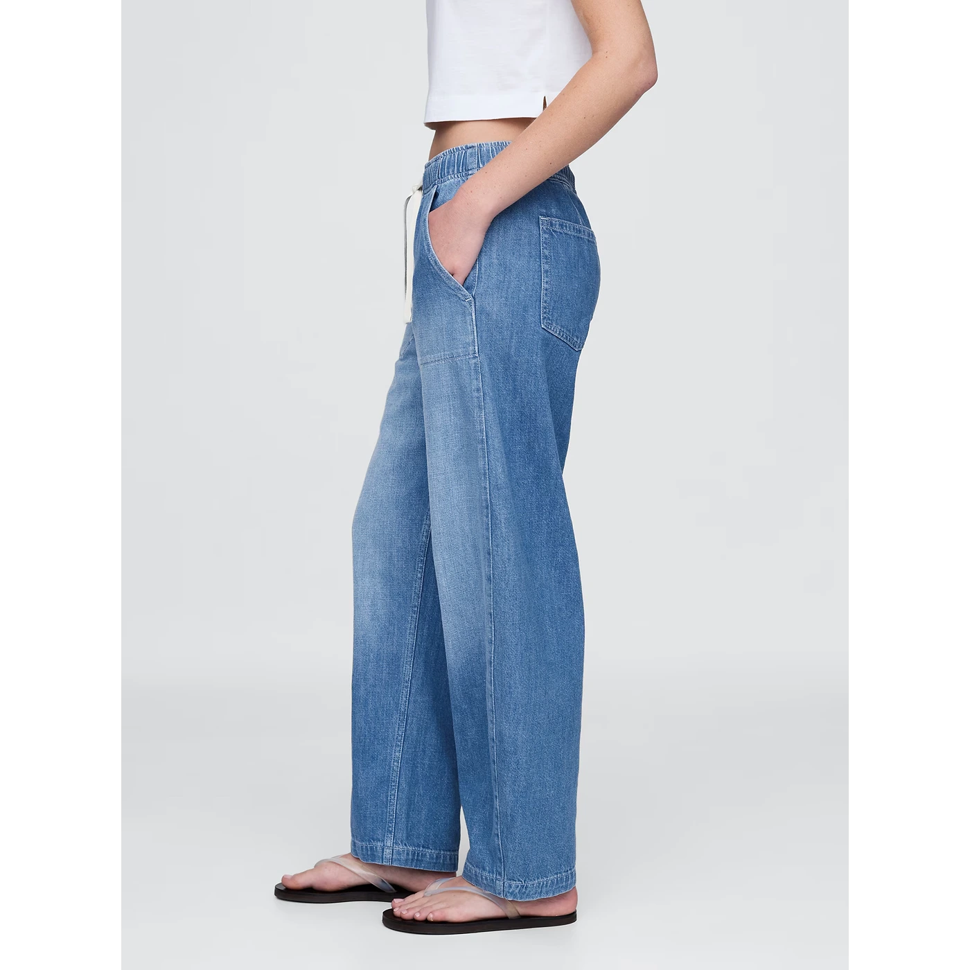 Mid Blue Barrel Trouser Jeans | Montivo Pakistan