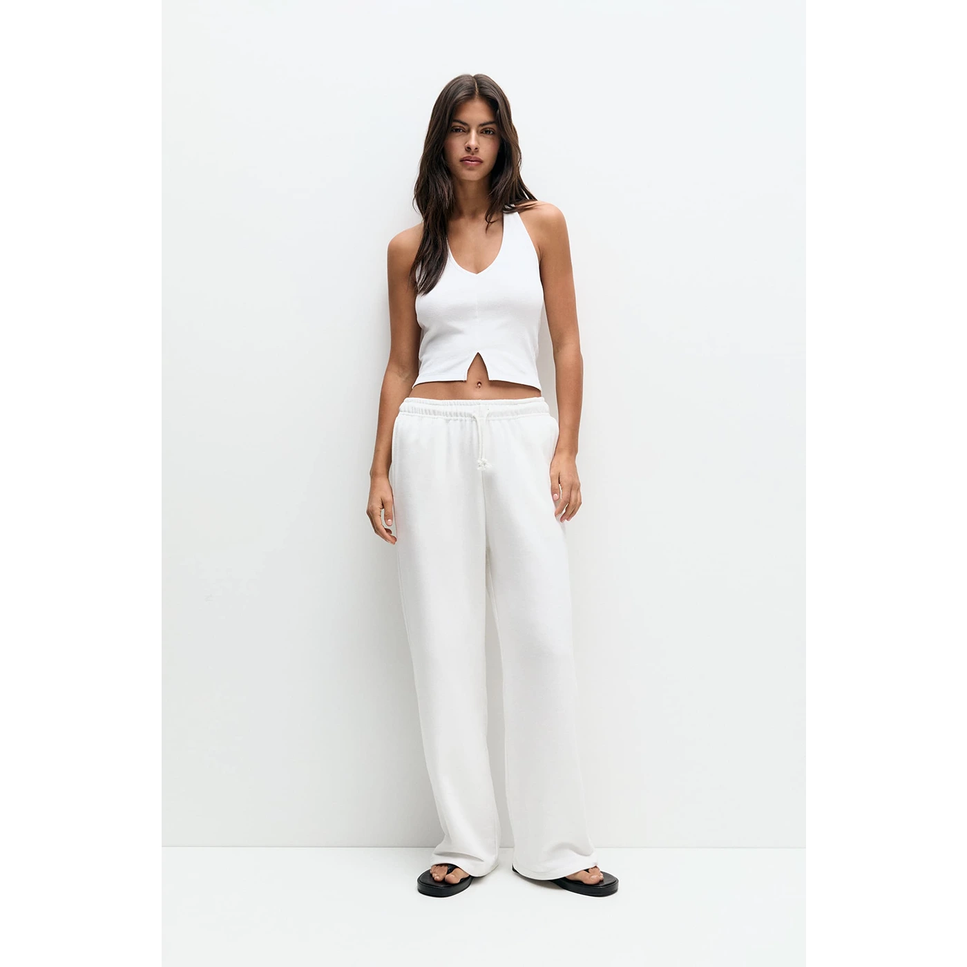 White Wide Leg Trousers | Montivo Pakistan
