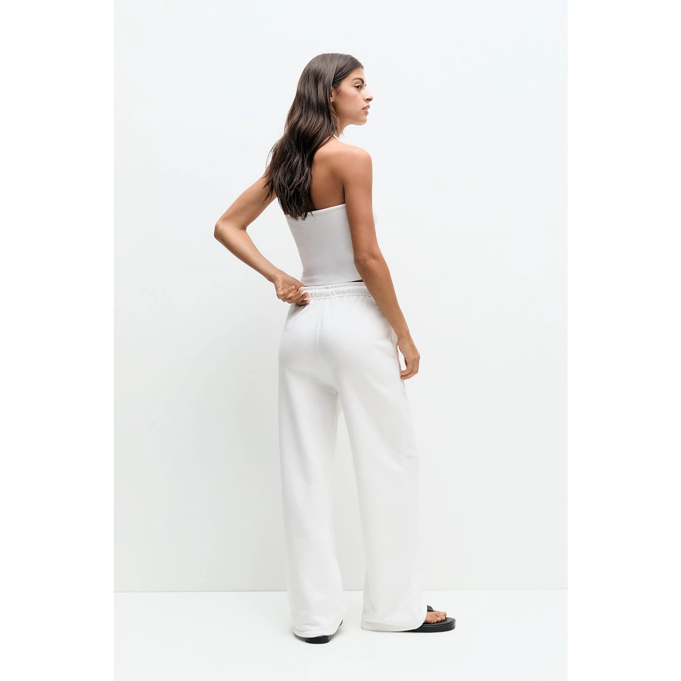 White Wide Leg Trousers | Montivo Pakistan