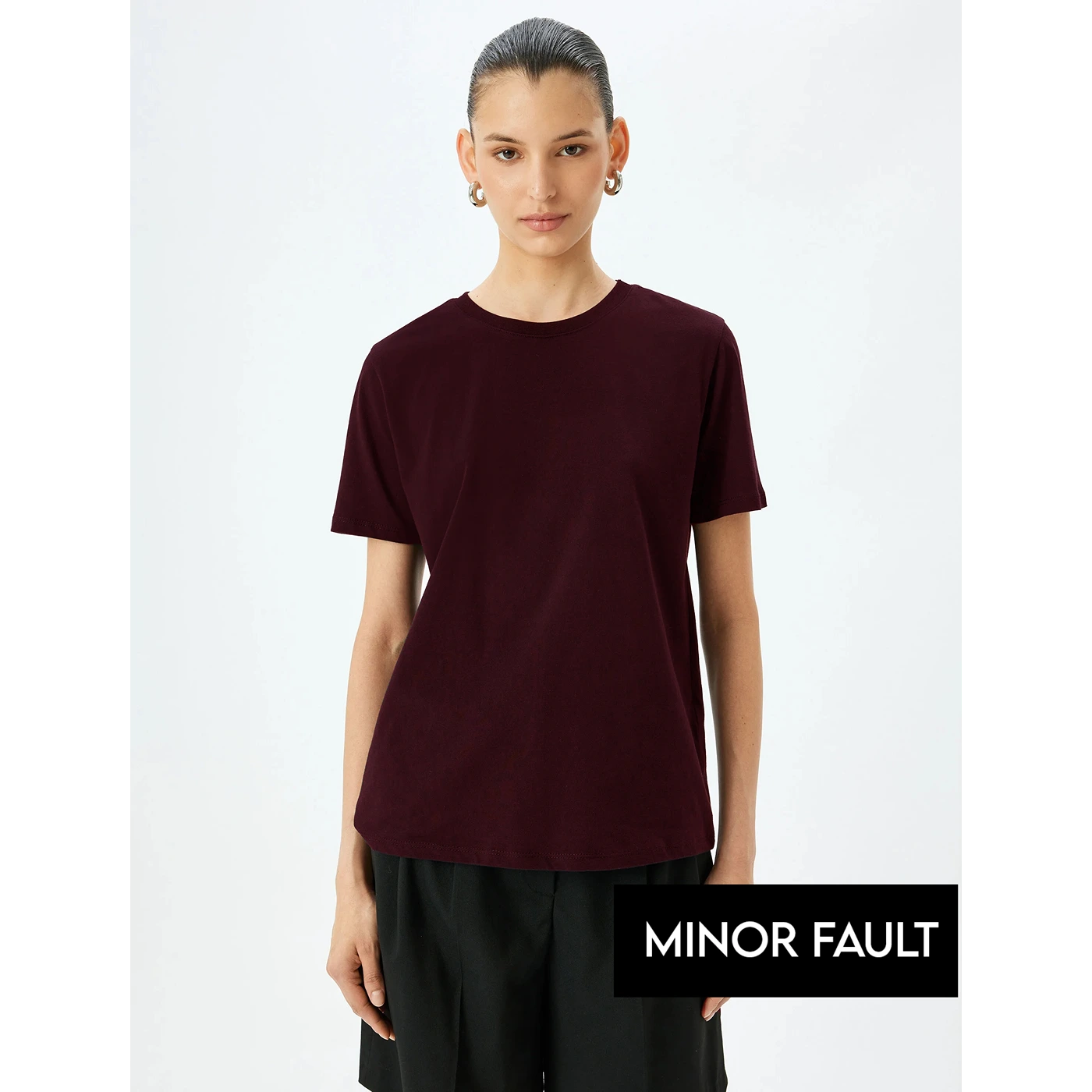 (Minor Fault) Gear Burgundy Relaxed Fit Tshirt | Montivo Pakistan