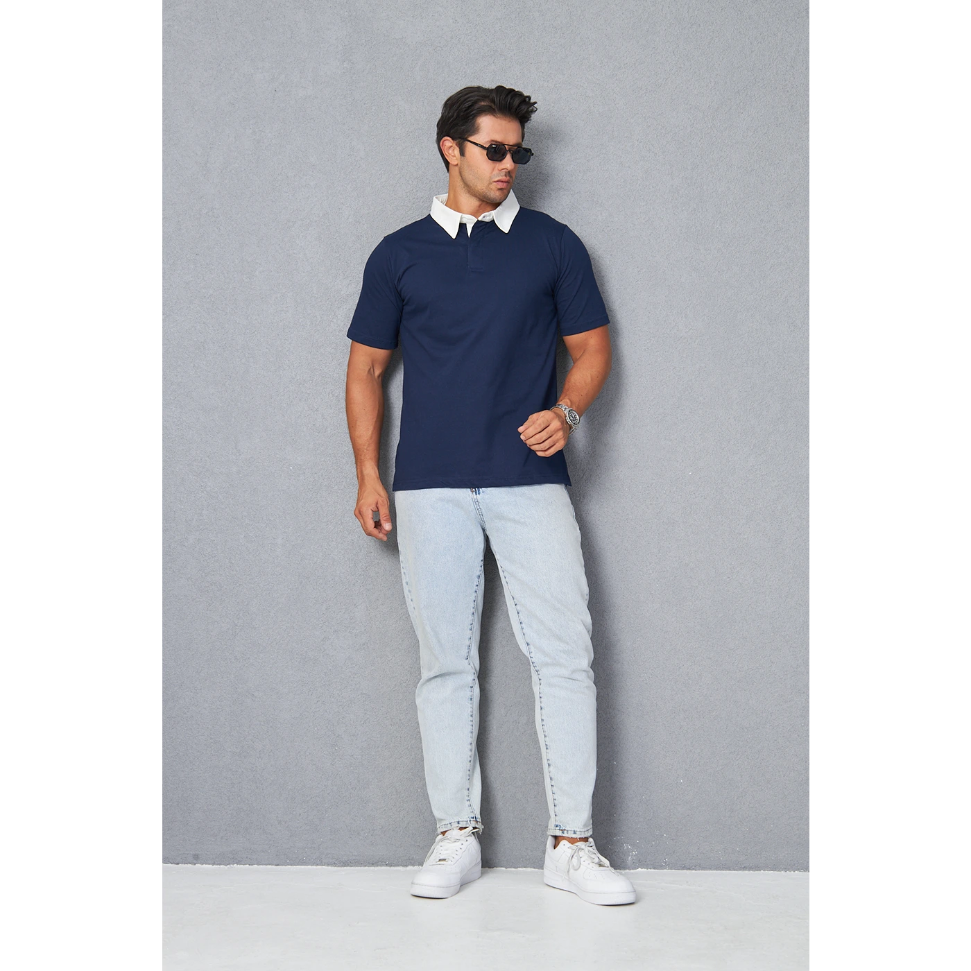 Navy Double Placket Regular Fit Polo | Montivo Pakistan
