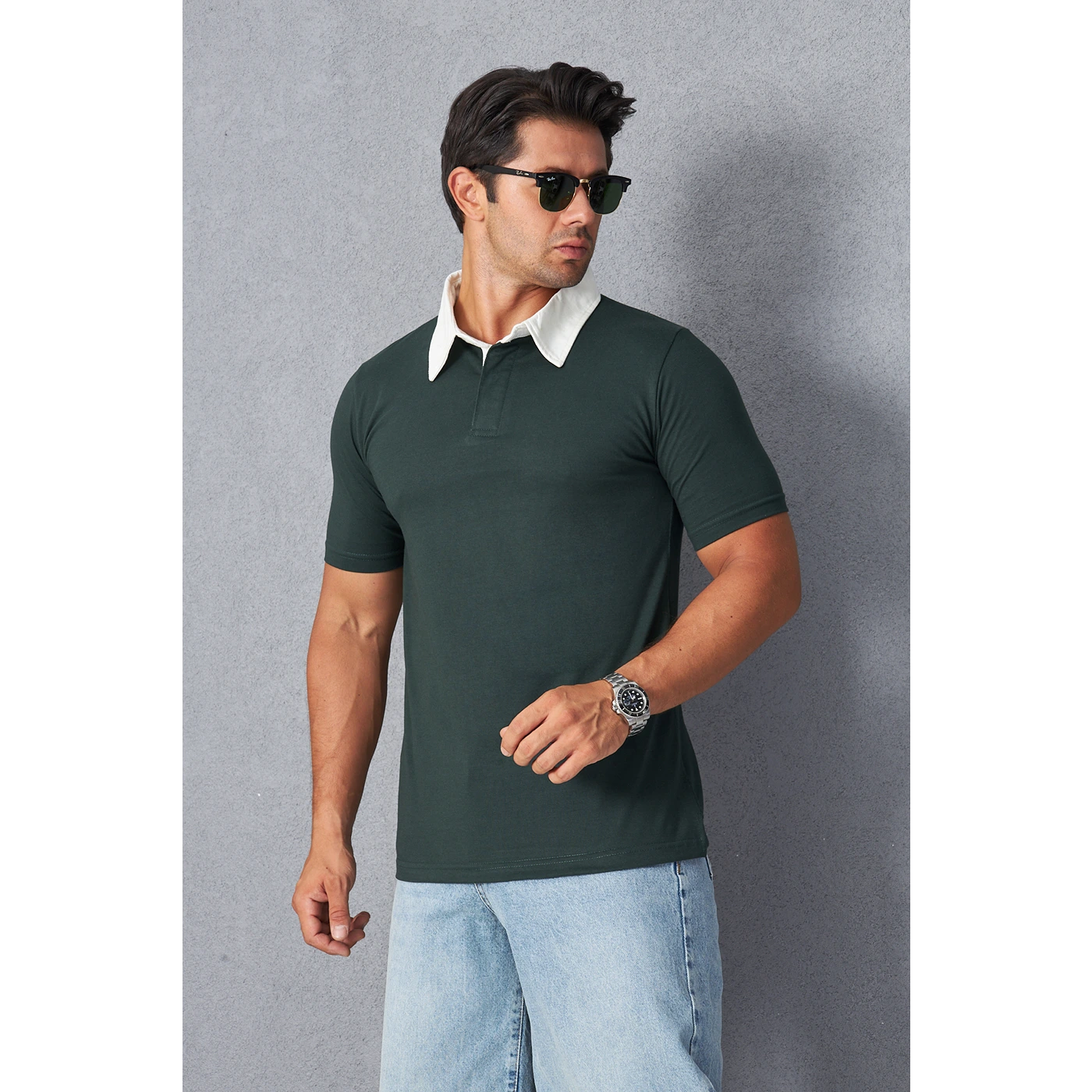 Green Double Placket Regular Fit Polo | Montivo Pakistan