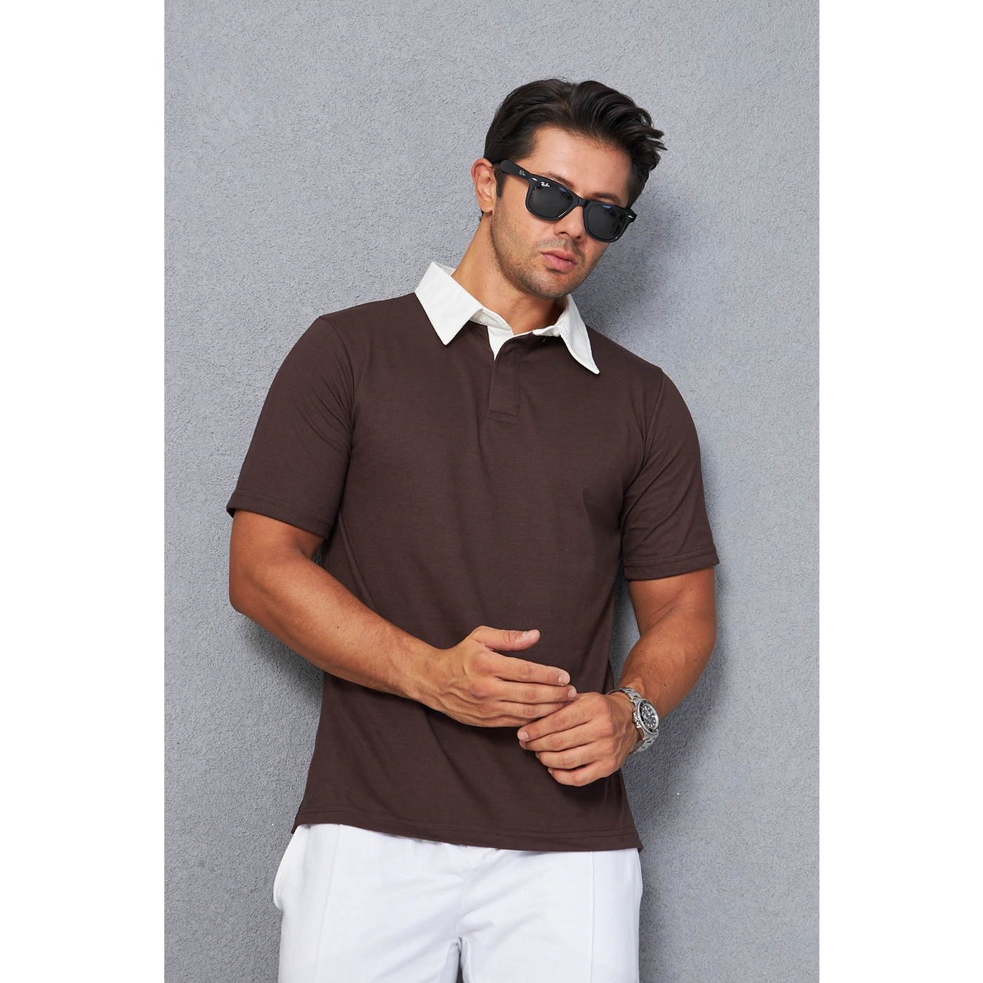 Brown Double Placket Regular Fit Polo | Montivo Pakistan