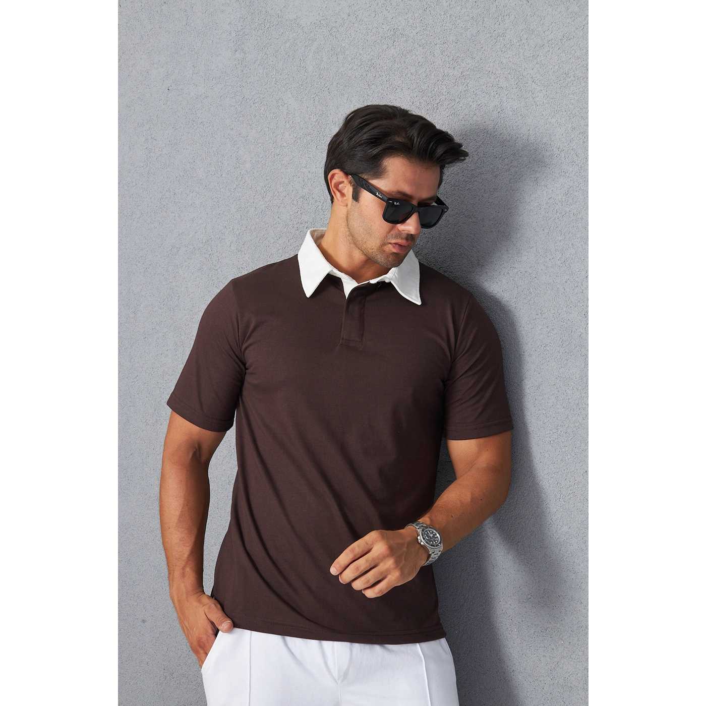 Brown Double Placket Regular Fit Polo | Montivo Pakistan